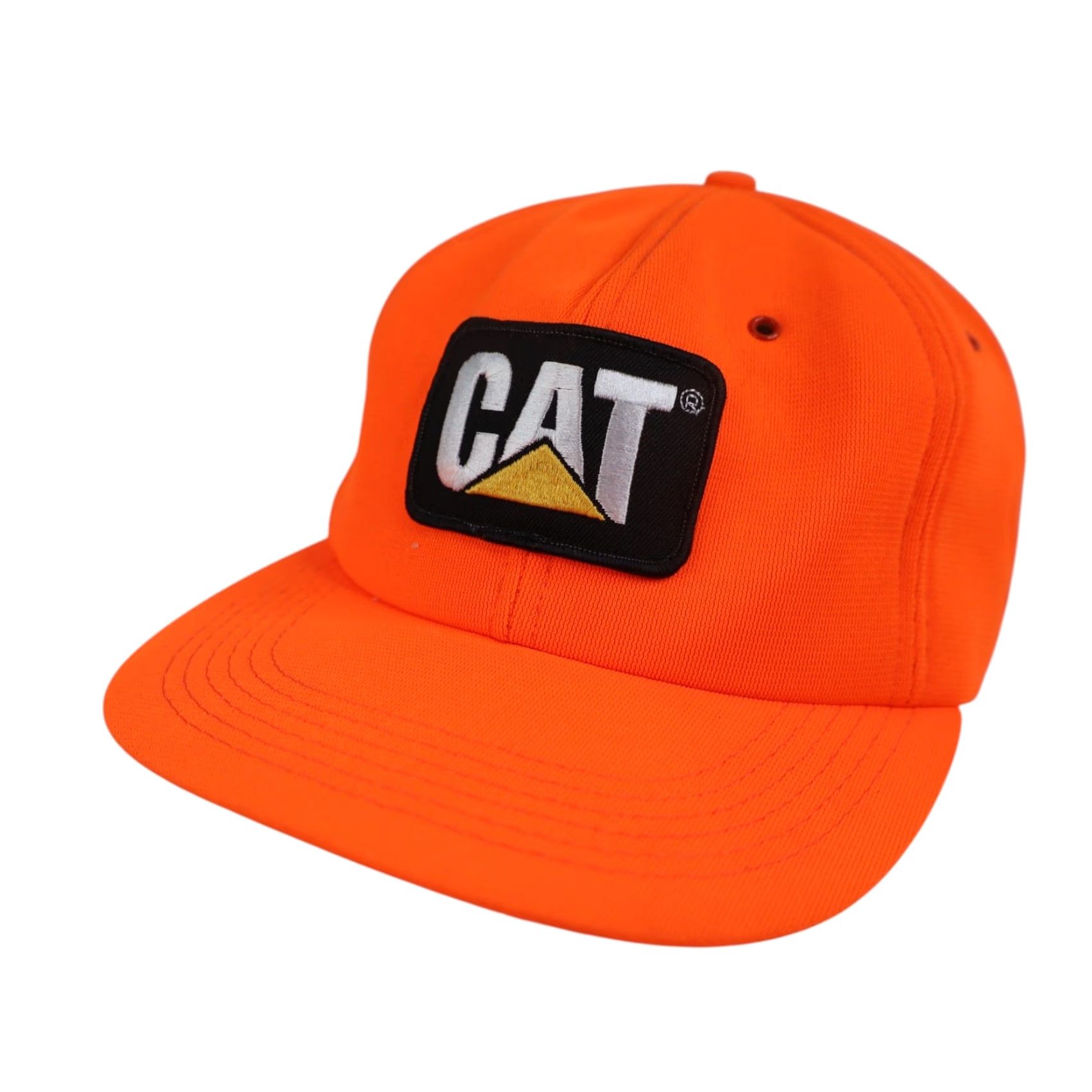 Vintage VINTAGE CAT Machinery Foam Trucker Hat OS Orange Mens Hats Men Trucker Hat 9/10 USA Made Size ONE SIZE - 2 Thumbnail