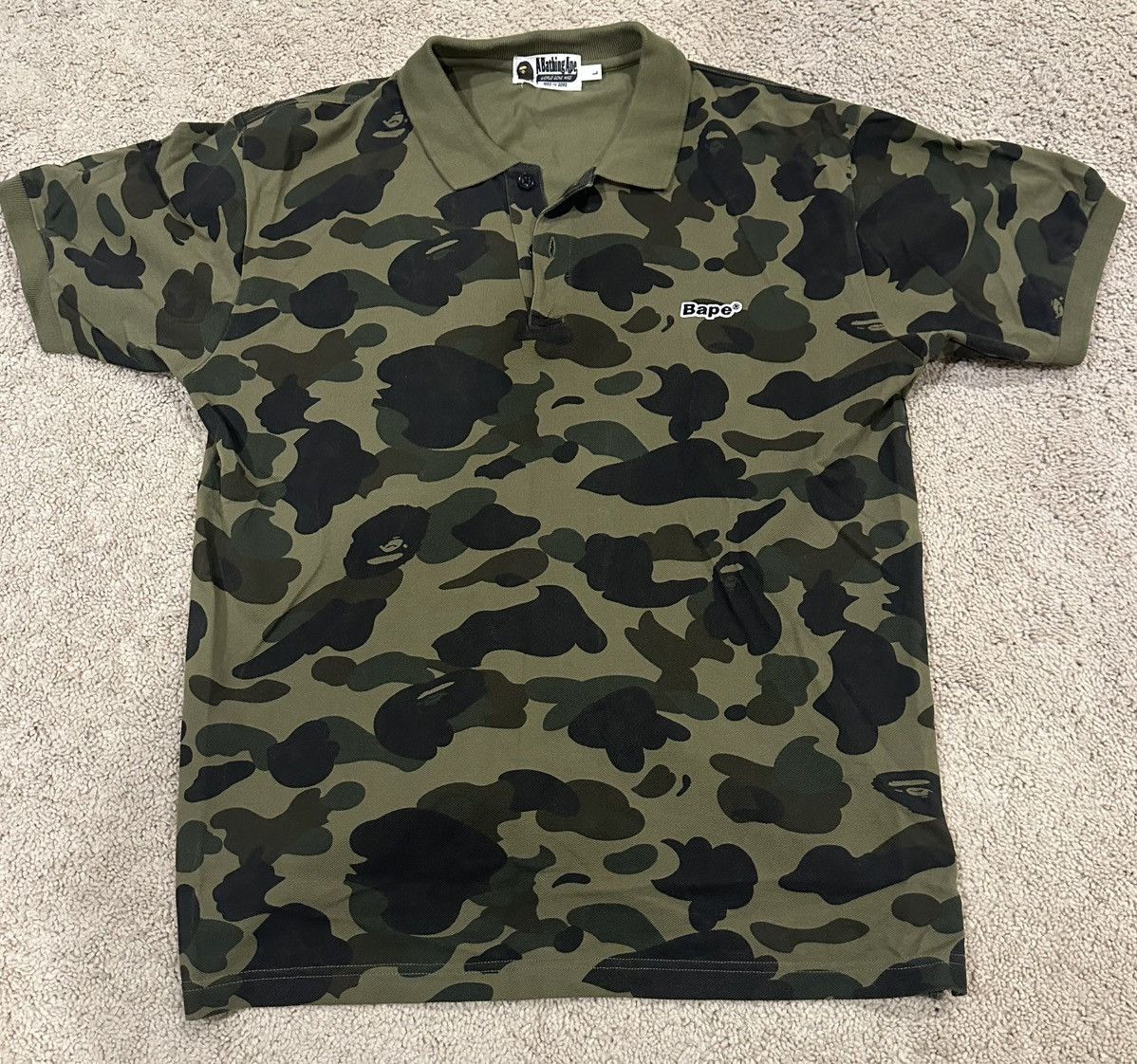 Bape Bape Mix Camo Relaxed Side Shark Polo | Grailed