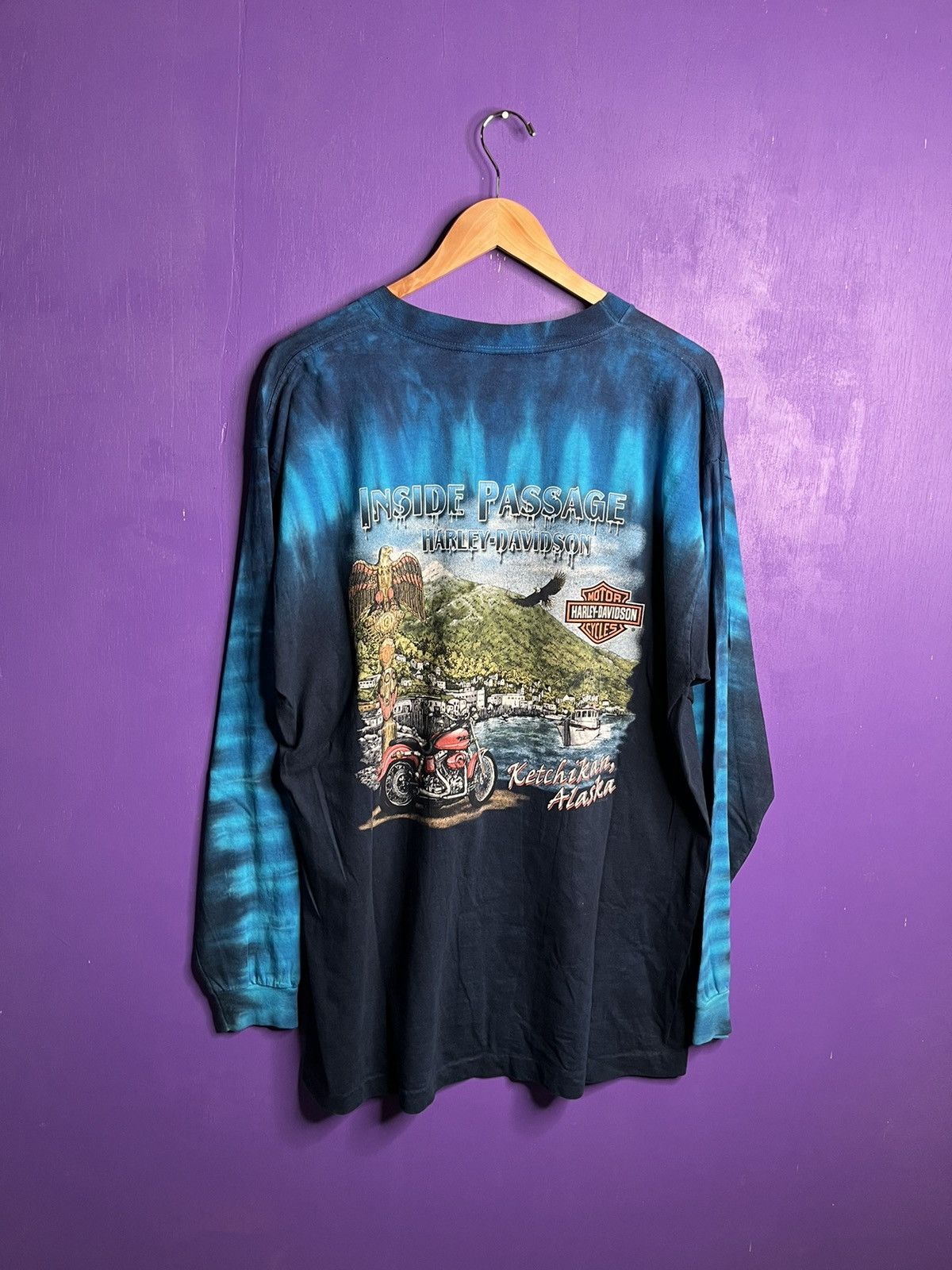 Harley Davidson × Vintage Vintage 2004 Harley Davidson tie dye long-sleeve t-shirt Size US L / EU 52-54 / 3 - 2 Thumbnail