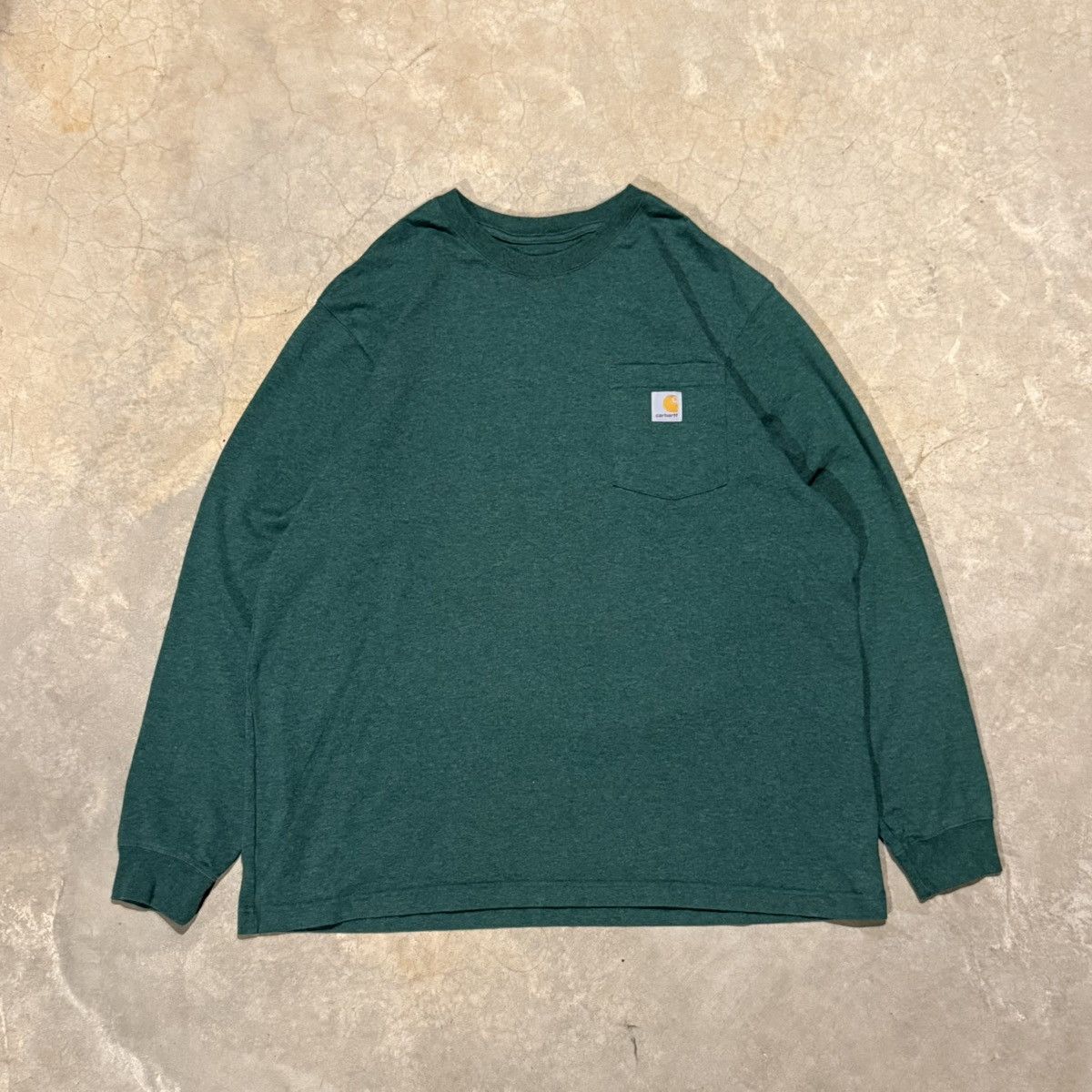 Carhartt Carhartt Pocket Logo Longsleeve Tee Green ERD Grunge Size US XL / EU 56 / 4 - 1 Thumbnail