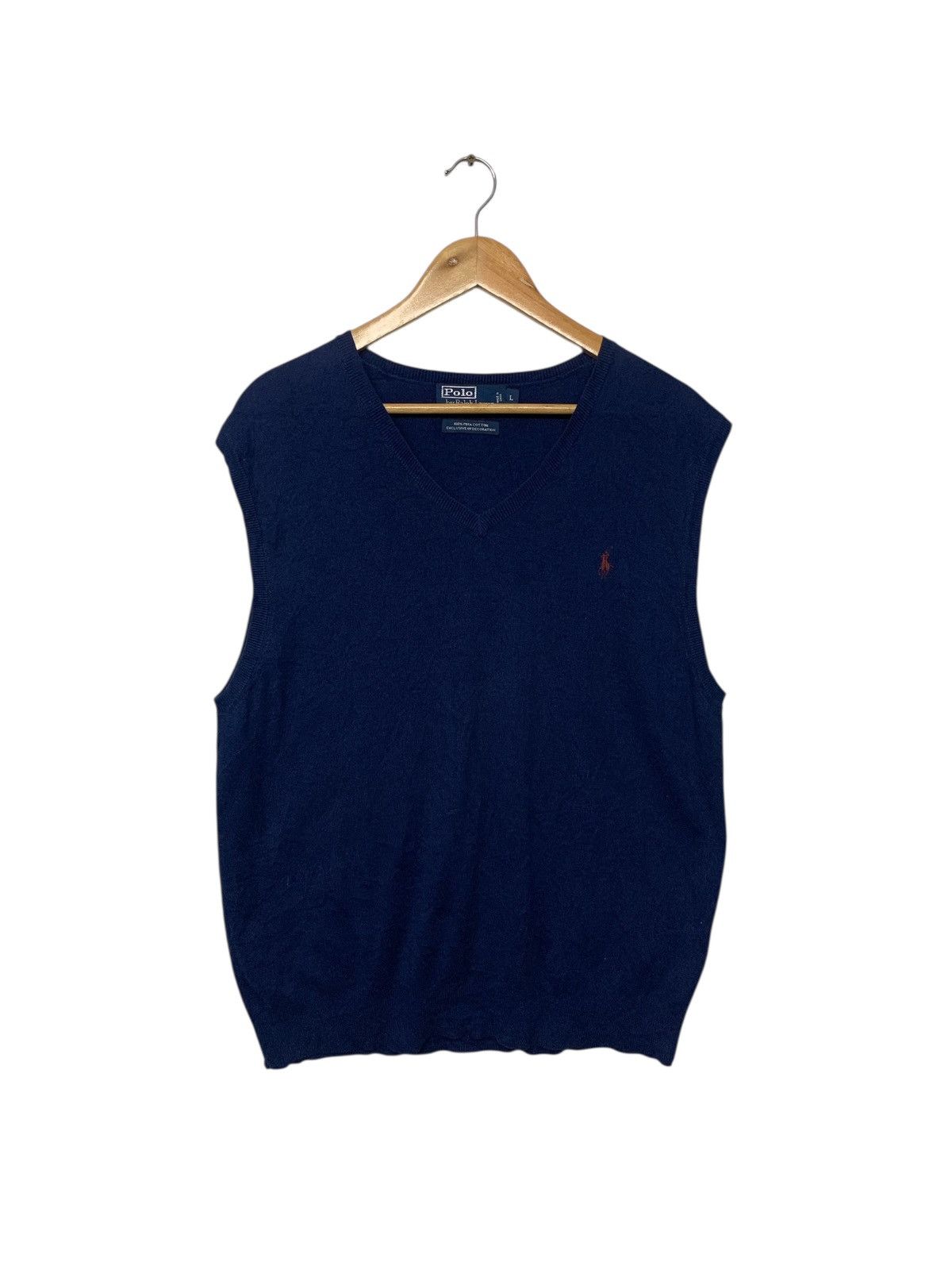 Polo Ralph Lauren Vintage 90's Polo Ralph Lauren Small Logo Sleveless Knitwear Size US L / EU 52-54 / 3 - 1 Thumbnail