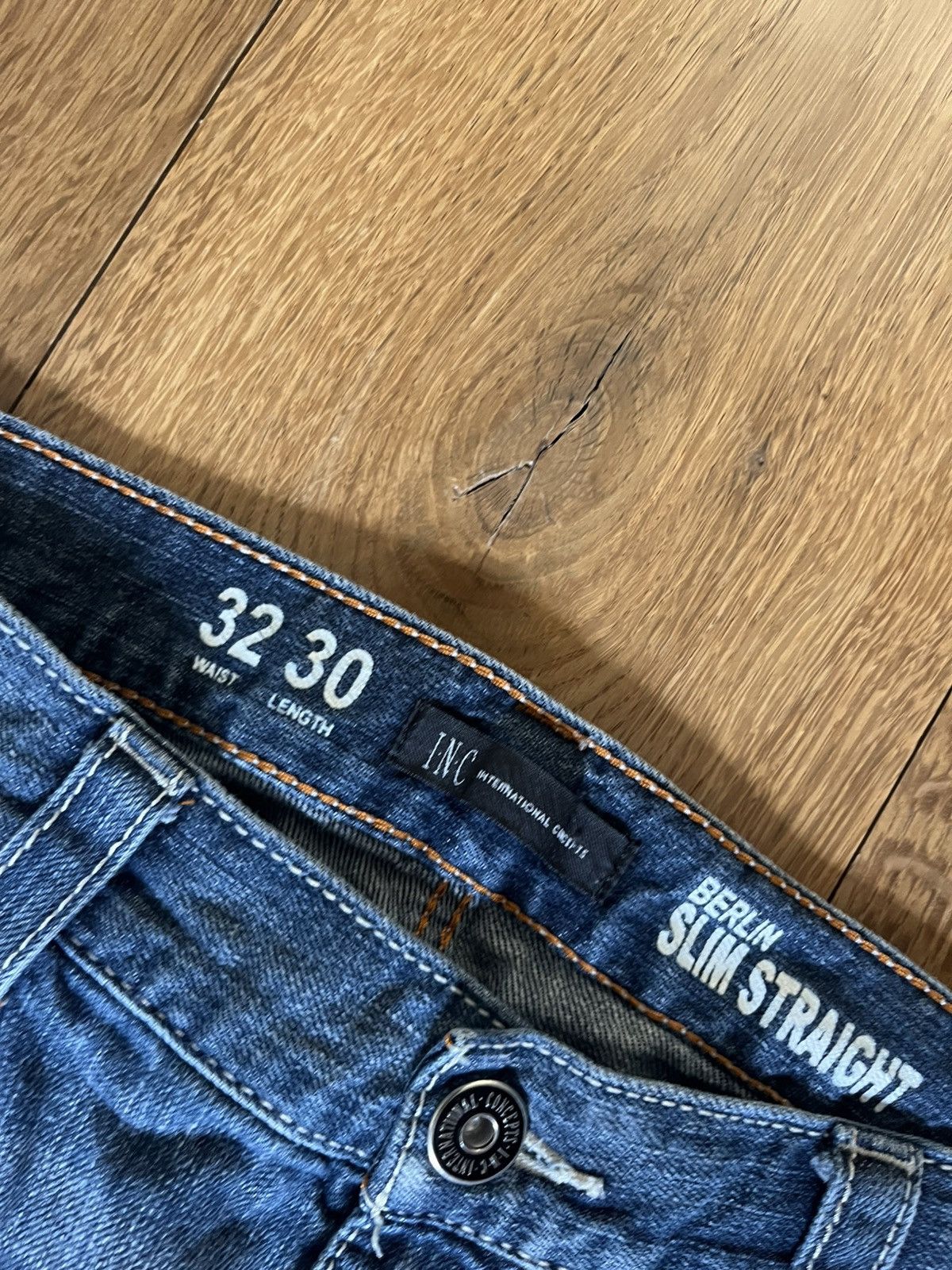 I.N.C Vintage 32x30 navy blue unisex straight leg jeans Size US 32 / EU 48 - 3 Thumbnail