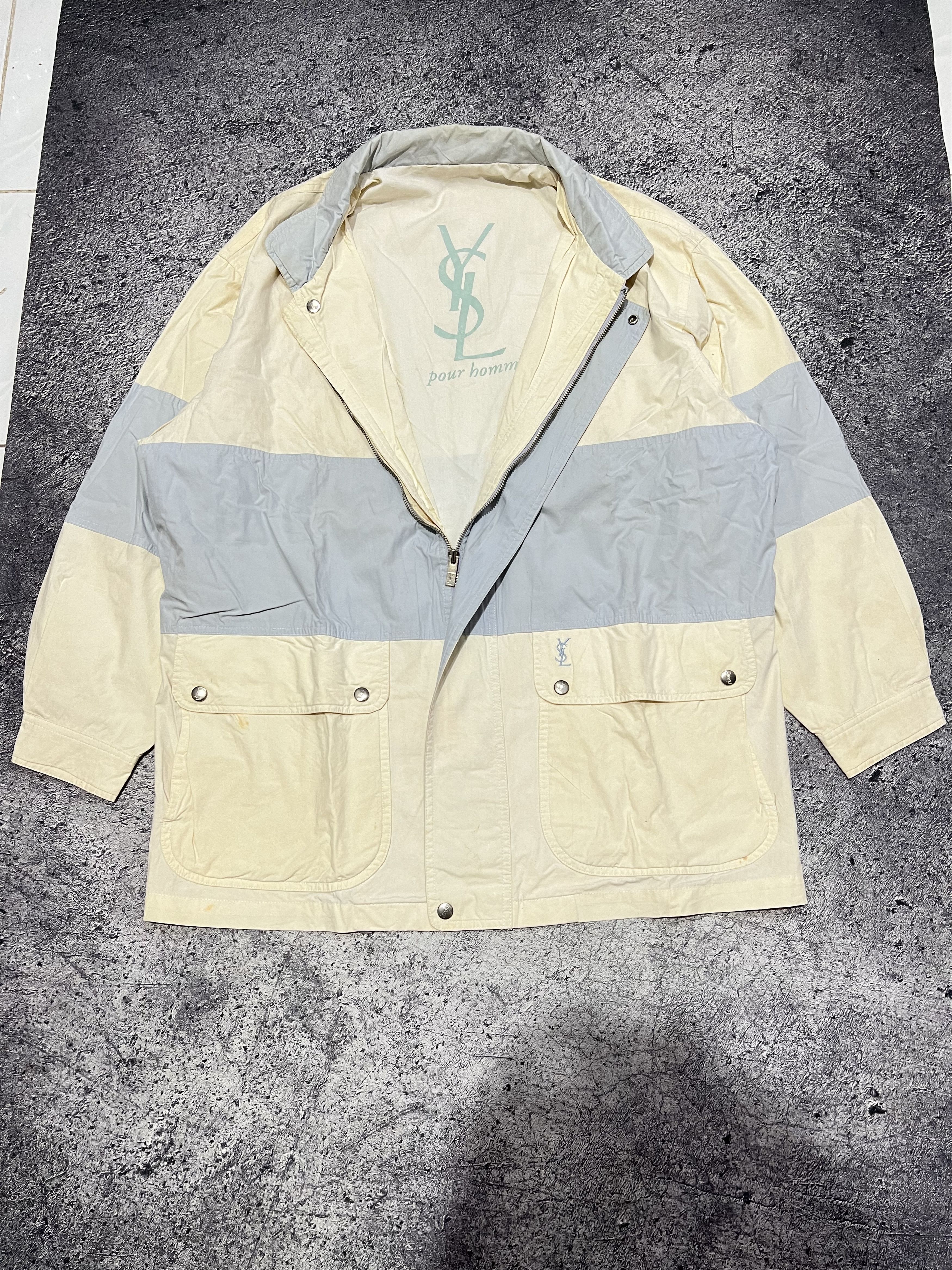 Saint Laurent Paris Vintage 90s Yves Saint Laurent Pour Homme Twotone Jacket Size US XL / EU 56 / 4 - 1 Thumbnail