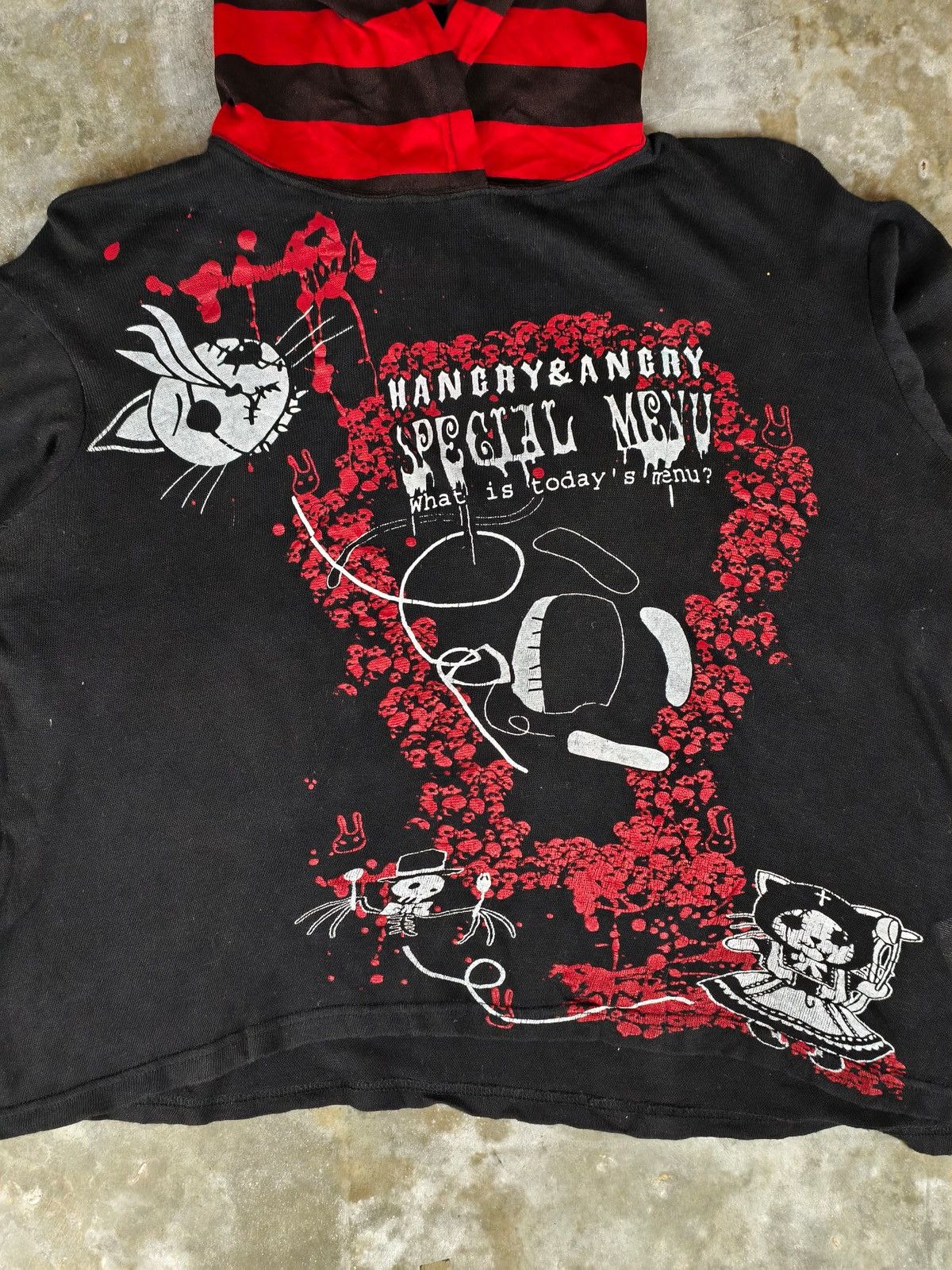 Japanese Brand Rare Design Japanese Hancry & Angry Hoodie Size US S / EU 44-46 / 1 - 4 Thumbnail