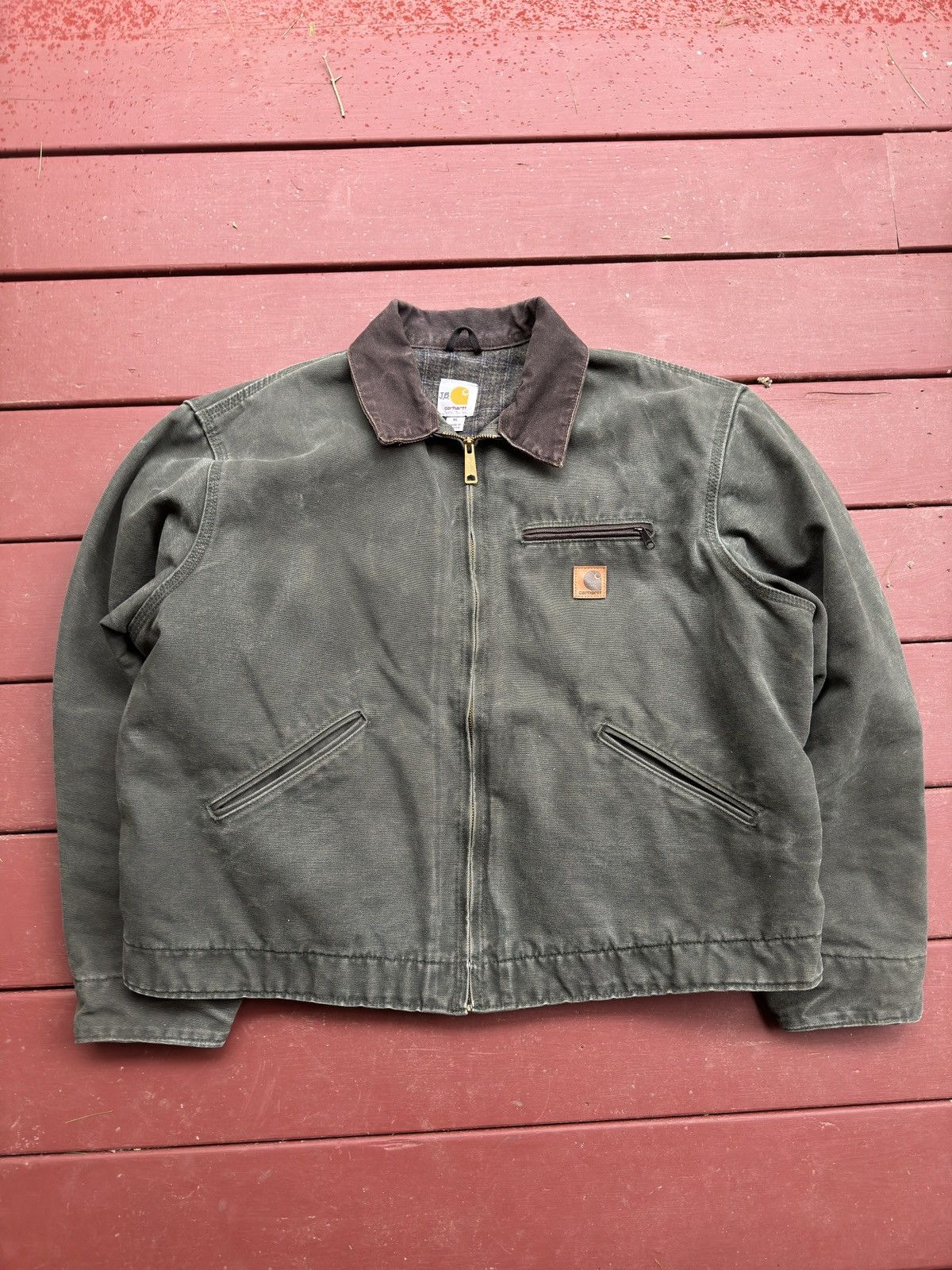 image of Carhartt Detroit Jacket Vintage J97 Mos Green, Men's (Size XL)