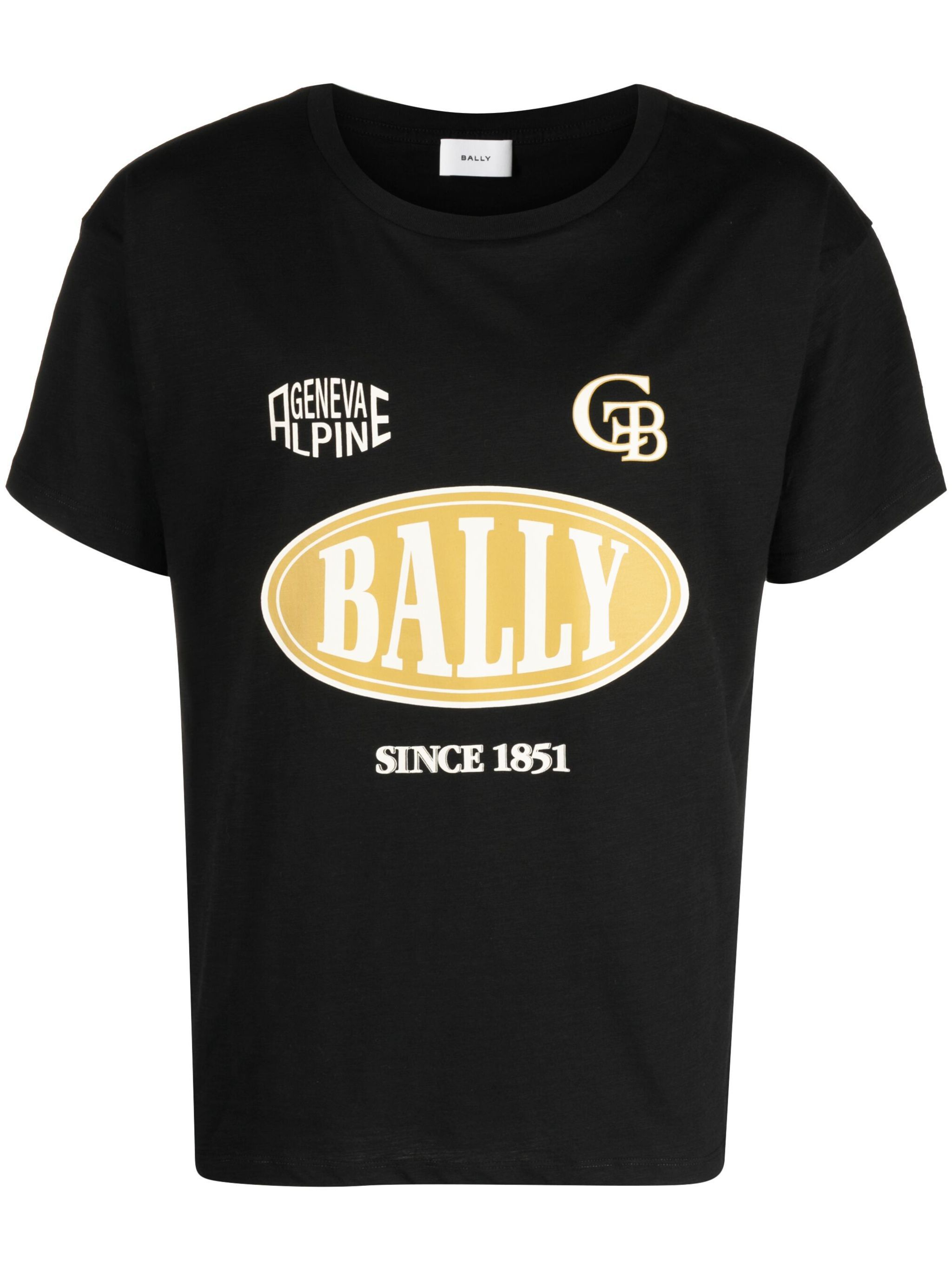 Bally o1y1224 Short Sleeves Logo Print Cotton T-Shirt in Black Size US L / EU 52-54 / 3 - 1 Thumbnail