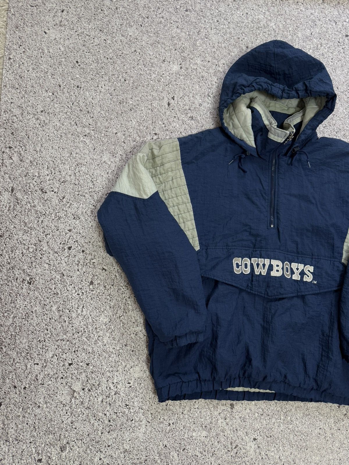 NFL × Starter × Vintage Vintage 1990’s NFL Starter Dallas Cowboys 1/2 ZIP Jacket Size US XL / EU 56 / 4 - 4 Thumbnail