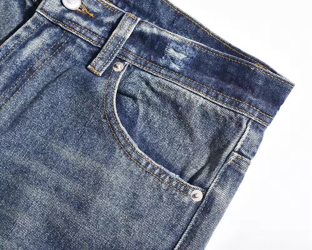 Jean × Vintage Streetwear Washed Frayed Casual Baggy Denim Size US 35 - 7 Thumbnail