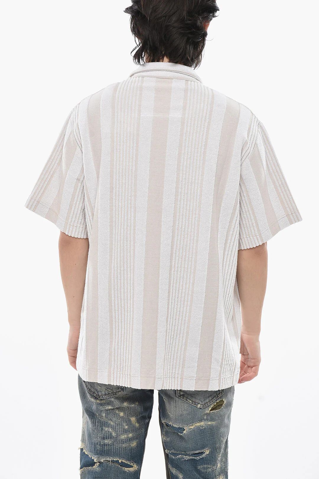 Givenchy og1mm0326 Terry Short-Sleeve Shirt in Beige Size US M / EU 48-50 / 2 - 2 Thumbnail