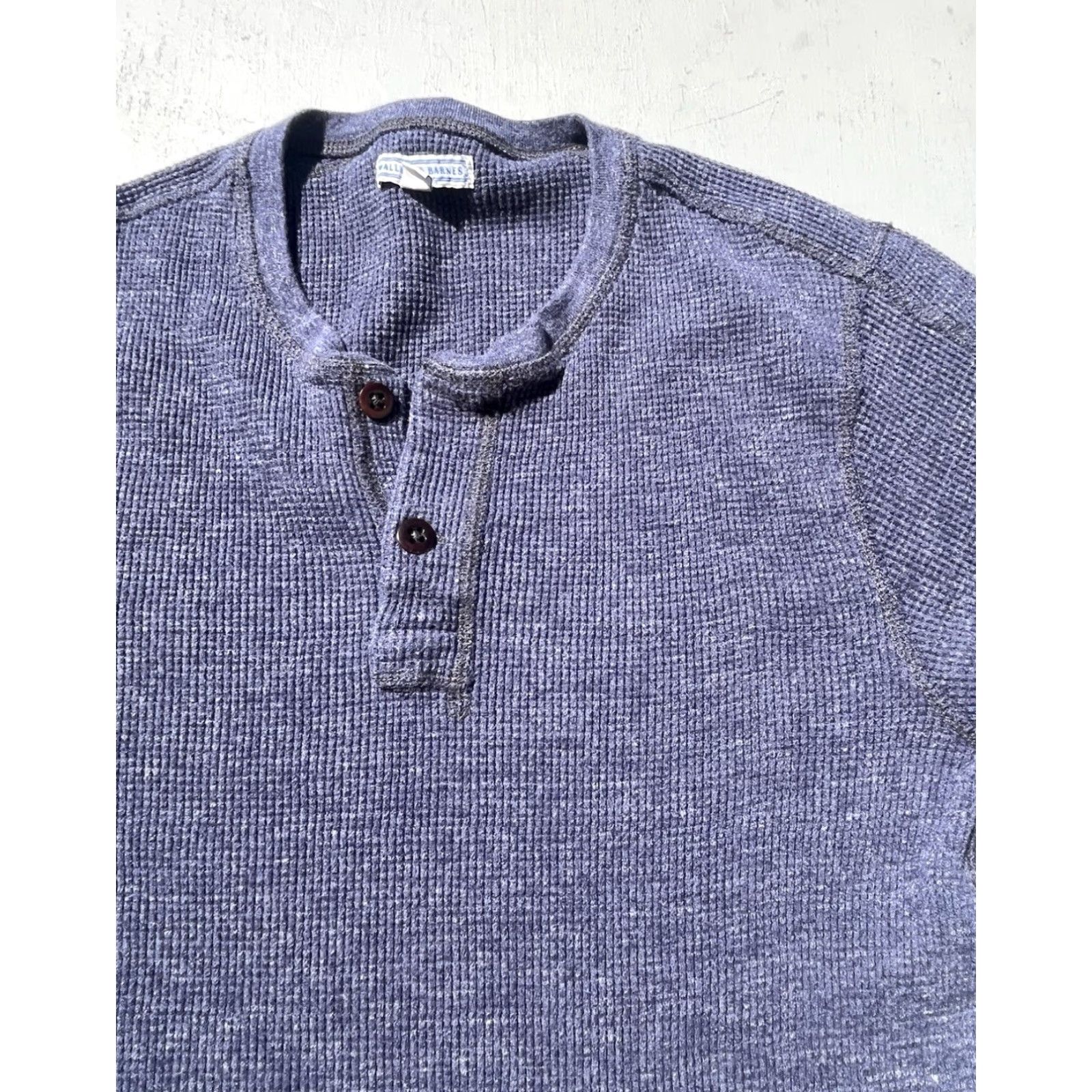 Wallace & Barnes Men's Wallace and Barnes Shirt Blue Henley M Waffle Knit Preppy Classic J Crew T-Shirt Size US M / EU 48-50 / 2 - 2 Thumbnail