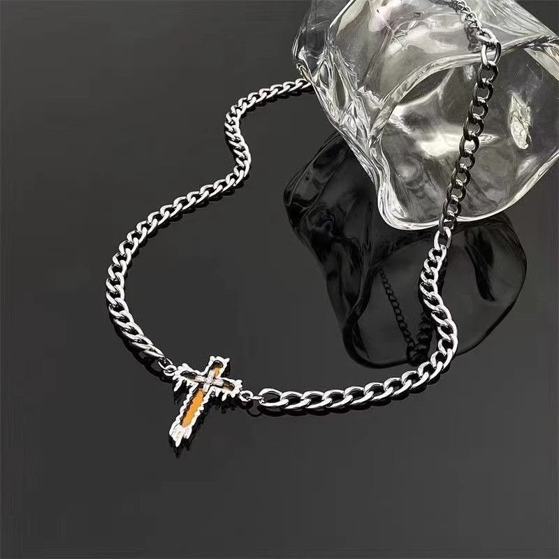 Other Link Chain Cross Necklace for Men Women Unisex Hip Hop Style Size ONE SIZE - 3 Thumbnail