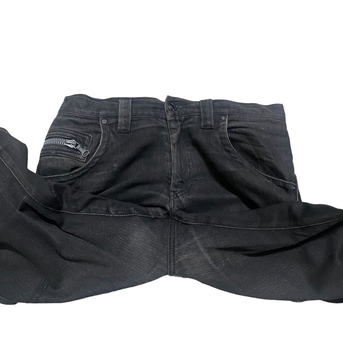 Japanese Brand HALB Black Assymetrical Denim Jeans Size US 30 / EU 46 - 17 Thumbnail