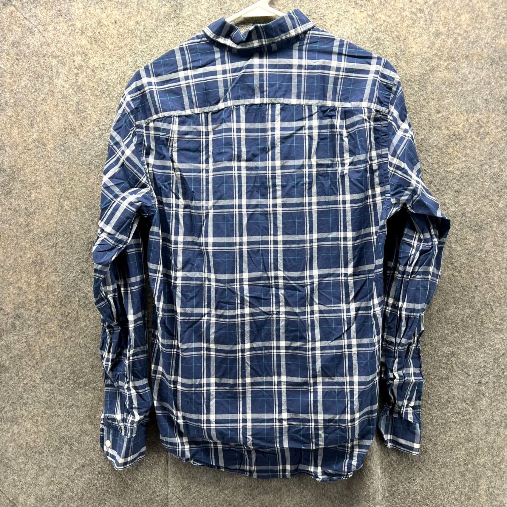 J.Crew VINTAGE J.CREW Shirt Men S Blue Button-Down Plaid Lightweight Preppy Dress Casual Formal Workwear Size 36R - 2 Thumbnail