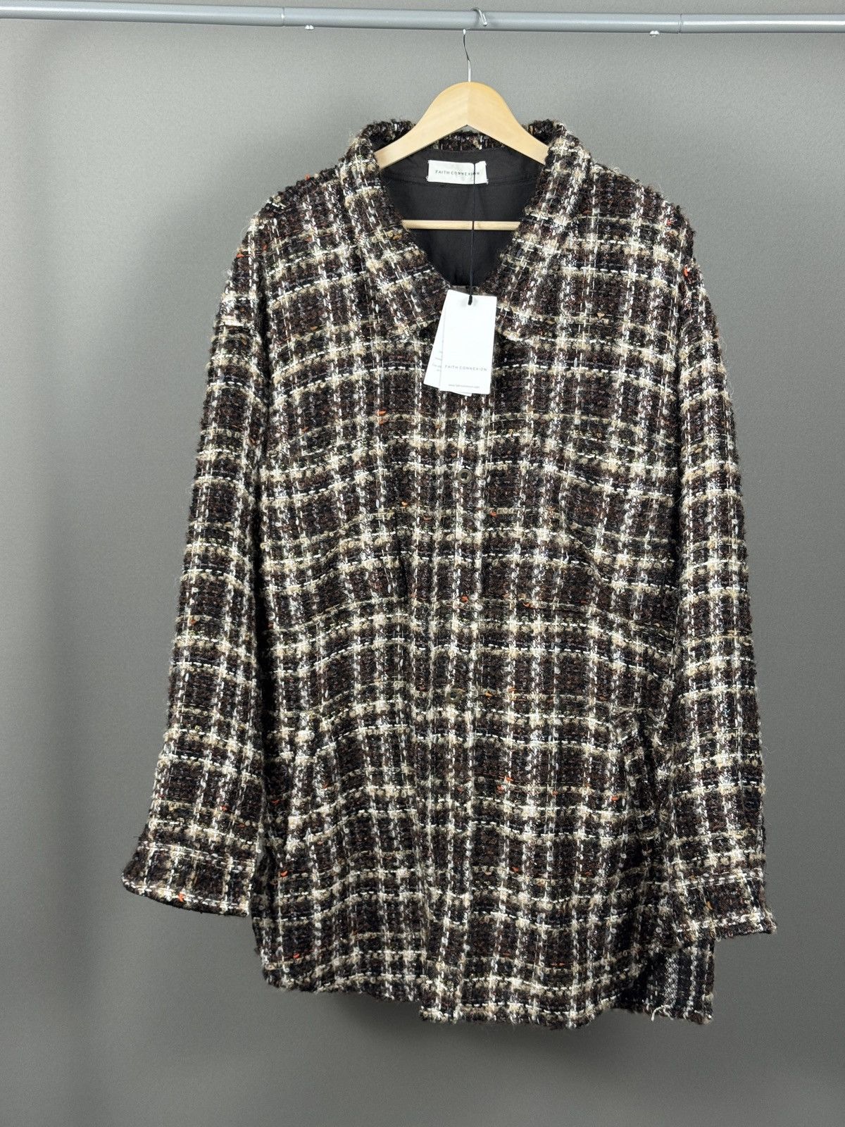 Faith Connexion Faith Connexion Brown Tweed Plaid Shirt Size US S / EU 44-46 / 1 - 1 Thumbnail