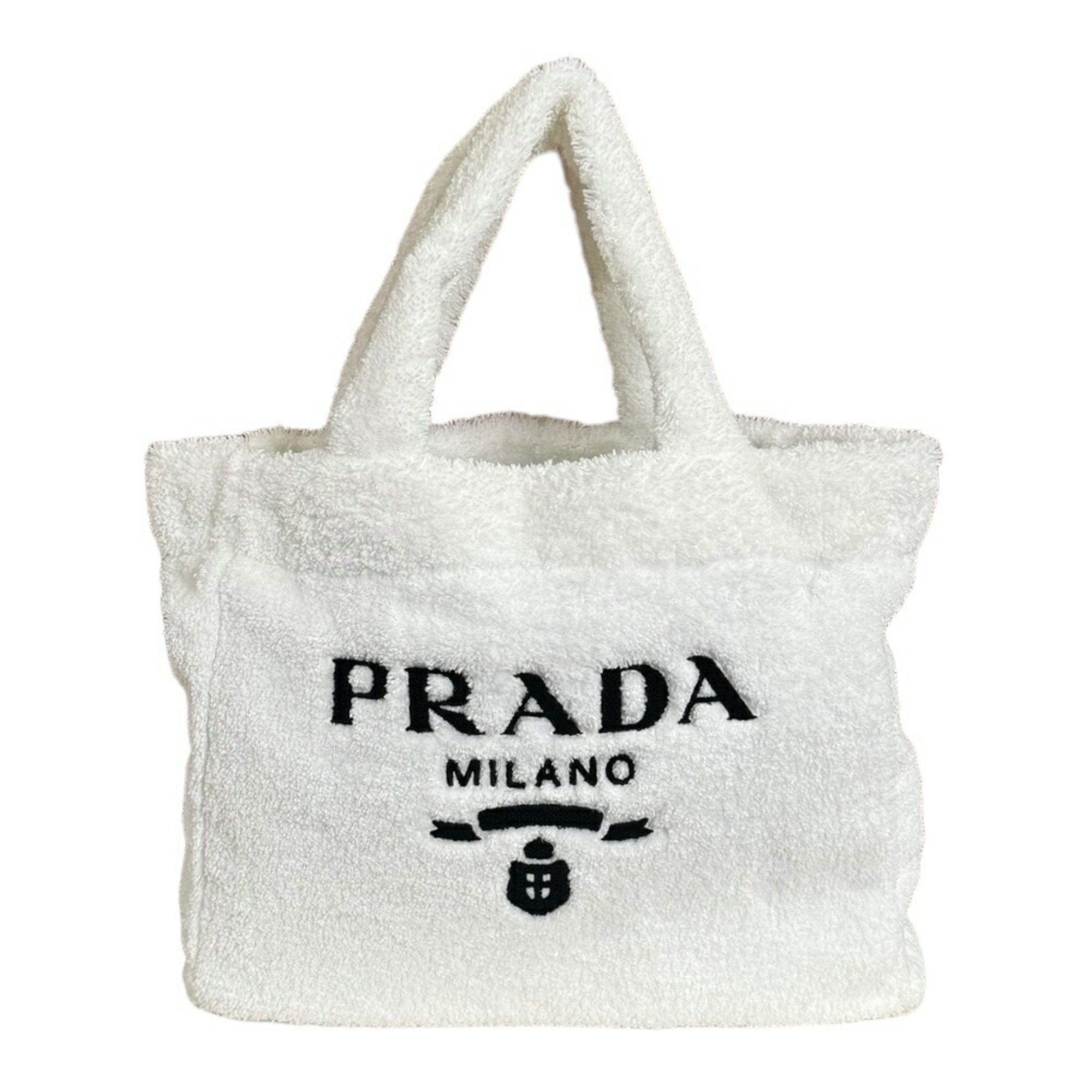 Prada Prada Terry Tote Bag Pile 1BG130 White Women's PRADA Size ONE SIZE - 1 Thumbnail