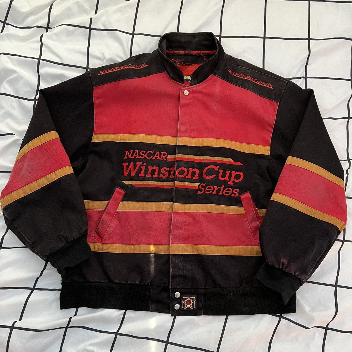 image of Jh Design x Nascar Winston Series Nascar Jacket in Black, Men's (Size XL)