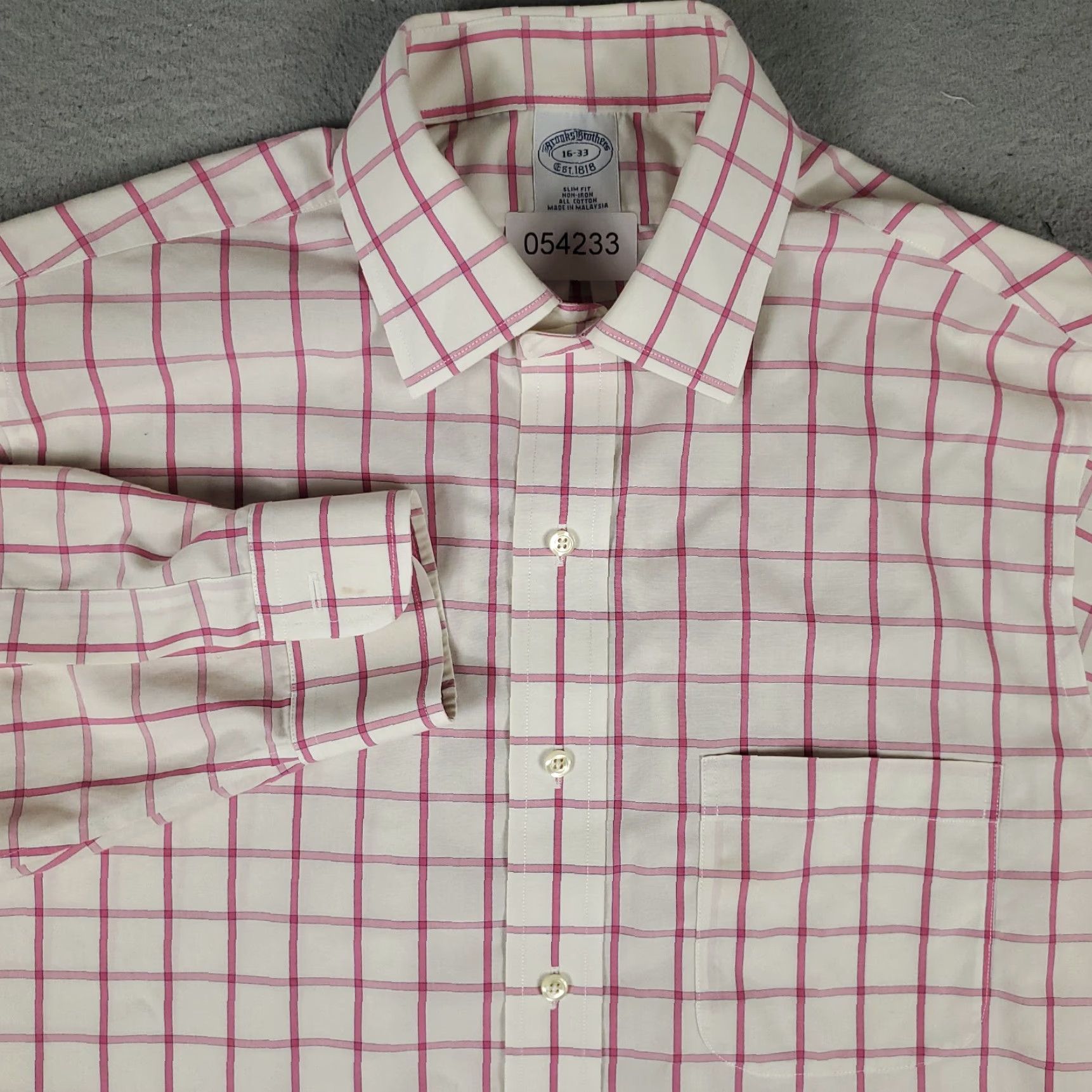 Brooks Brothers Brooks Brothers Dress Shirt Mens Size 16 Pink Check Long Sleeve Button Up Size 42R - 2 Thumbnail