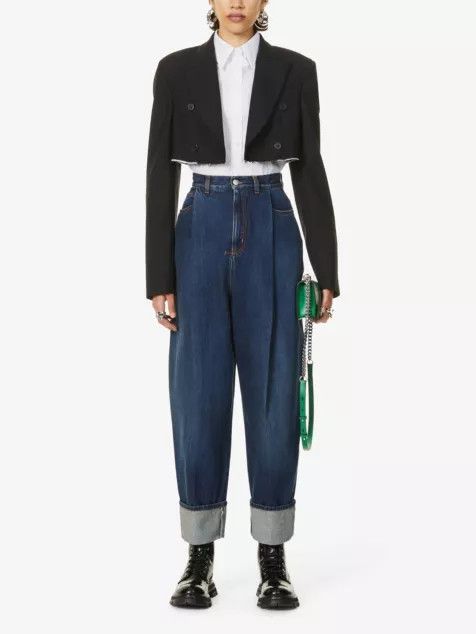 Alexander McQueen o1y0325 Denim Pant in Blue Size 28" / US 6 / IT 42 - 2 Thumbnail