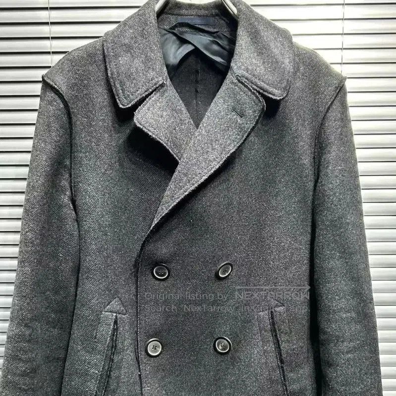 Lanvin Lanvin Men's Wool Peacoat in Deep Grey . Size US S / EU 44-46 / 1 - 3 Thumbnail