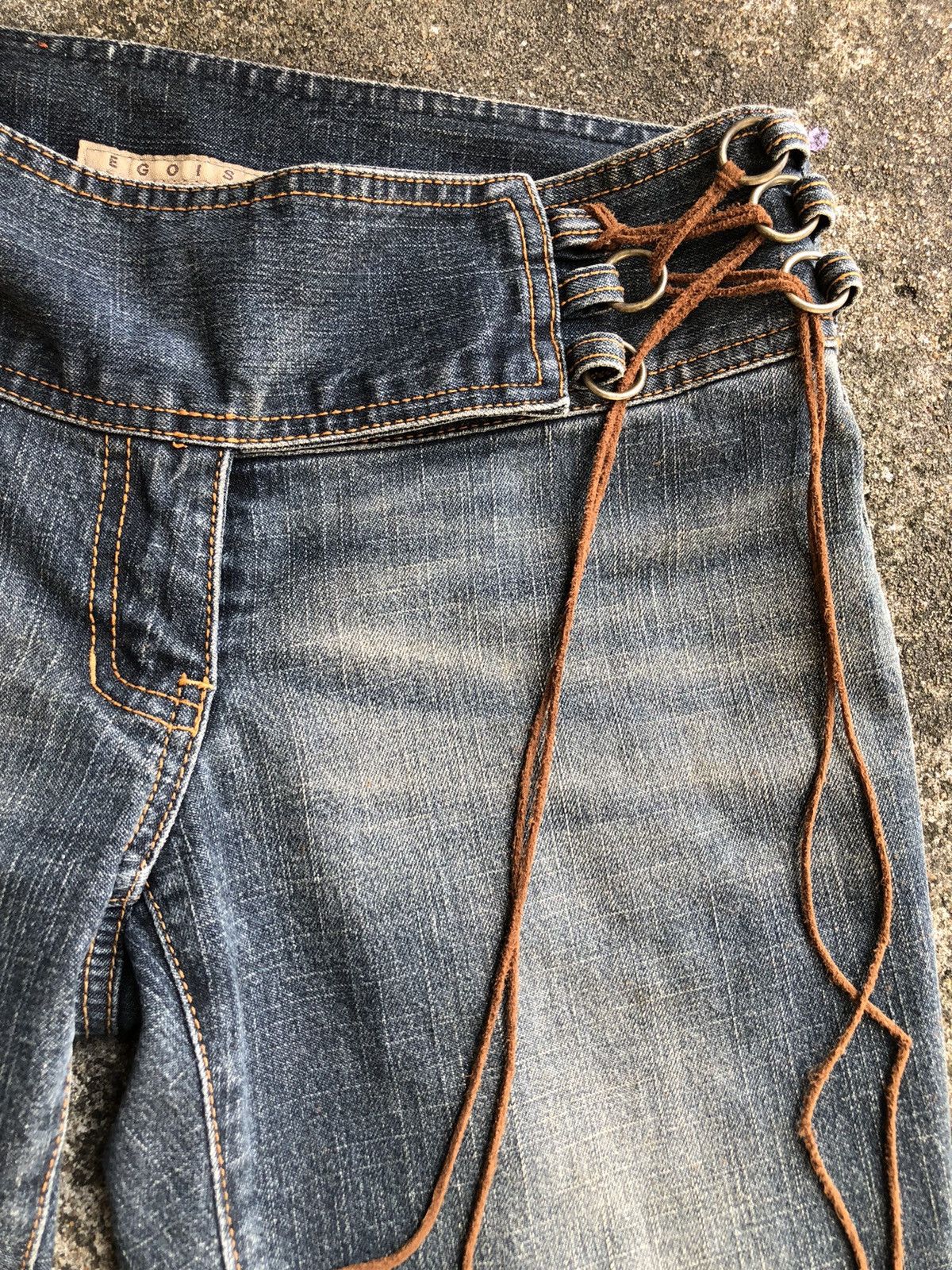 Japanese Brand Vintage Egoist Japanese Flared Denim Distressed Y2k Punk Size 28" / US 6 / IT 42 - 6 Thumbnail