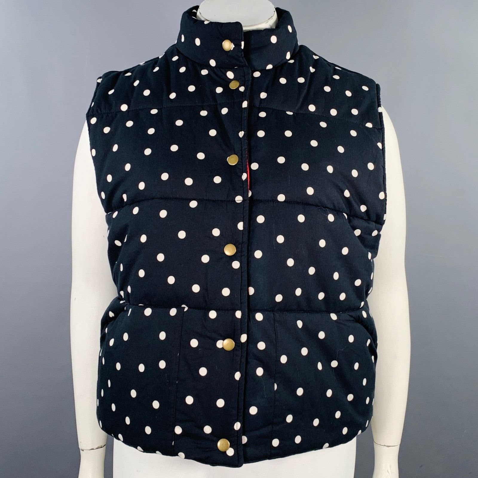 Clare V. Black White Polka Dot Cotton Sleeveless Reversible Vest Size ONE SIZE - 1 Thumbnail