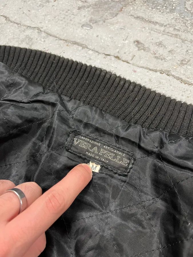 Vintage 2000s Artisanal Black Vintage Leather Bomber Size US S / EU 44-46 / 1 - 9 Thumbnail