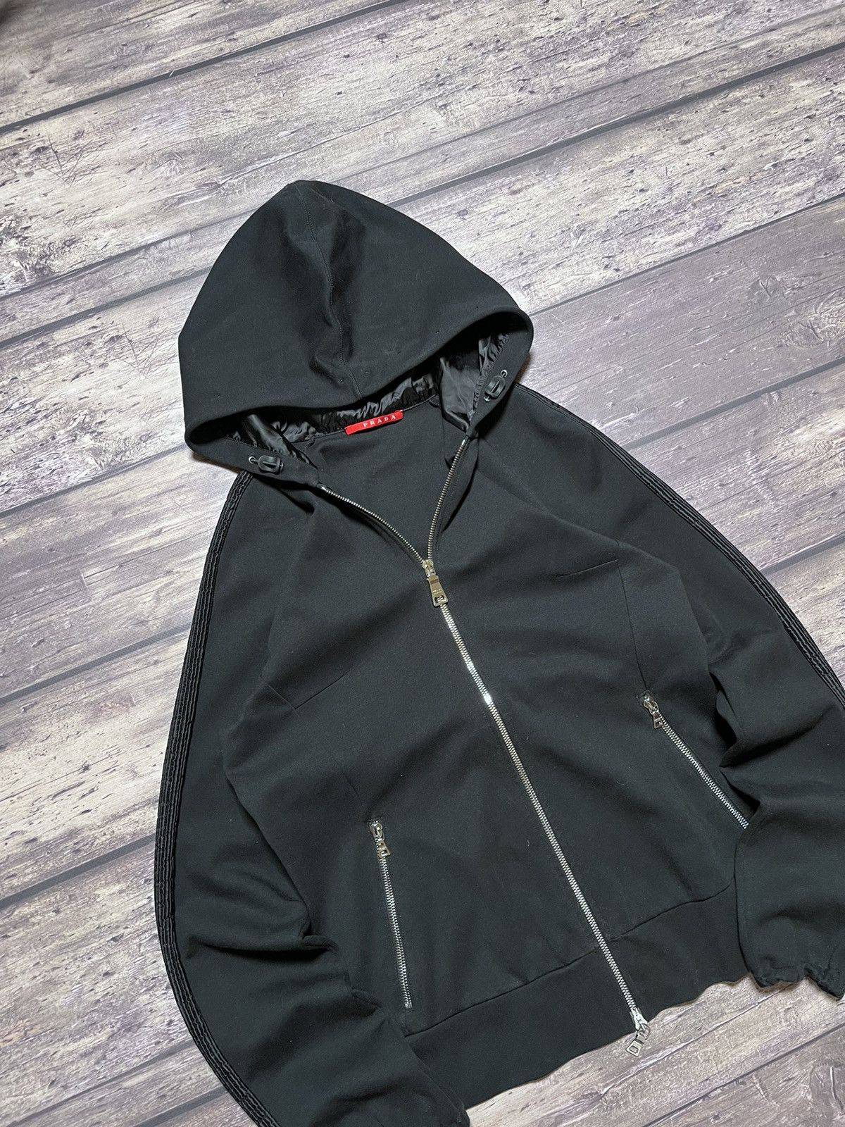 Prada prada vintage black tab zip hoodie Size M / US 6-8 / IT 42-44 - 3 Thumbnail