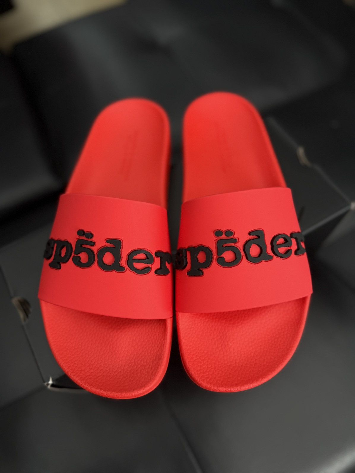 Sp5der Sp5der Red Slip On Rubber Slides Size (10) Brand New Size US 10 / EU 43 - 3 Thumbnail