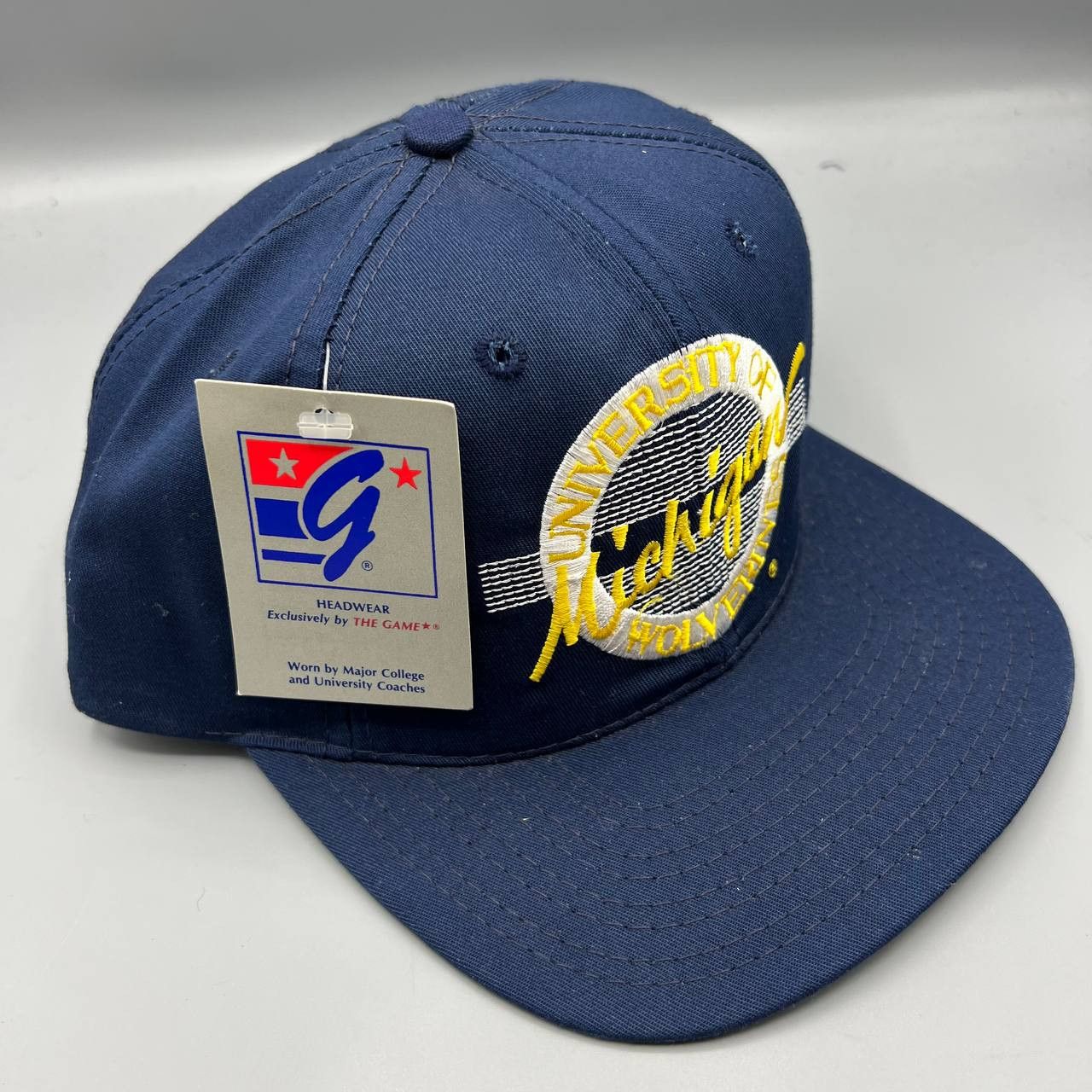 The Game × Vintage Michigan Wolverines Hat Men Blue The Game Snap Back Cap New Size ONE SIZE - 3 Thumbnail