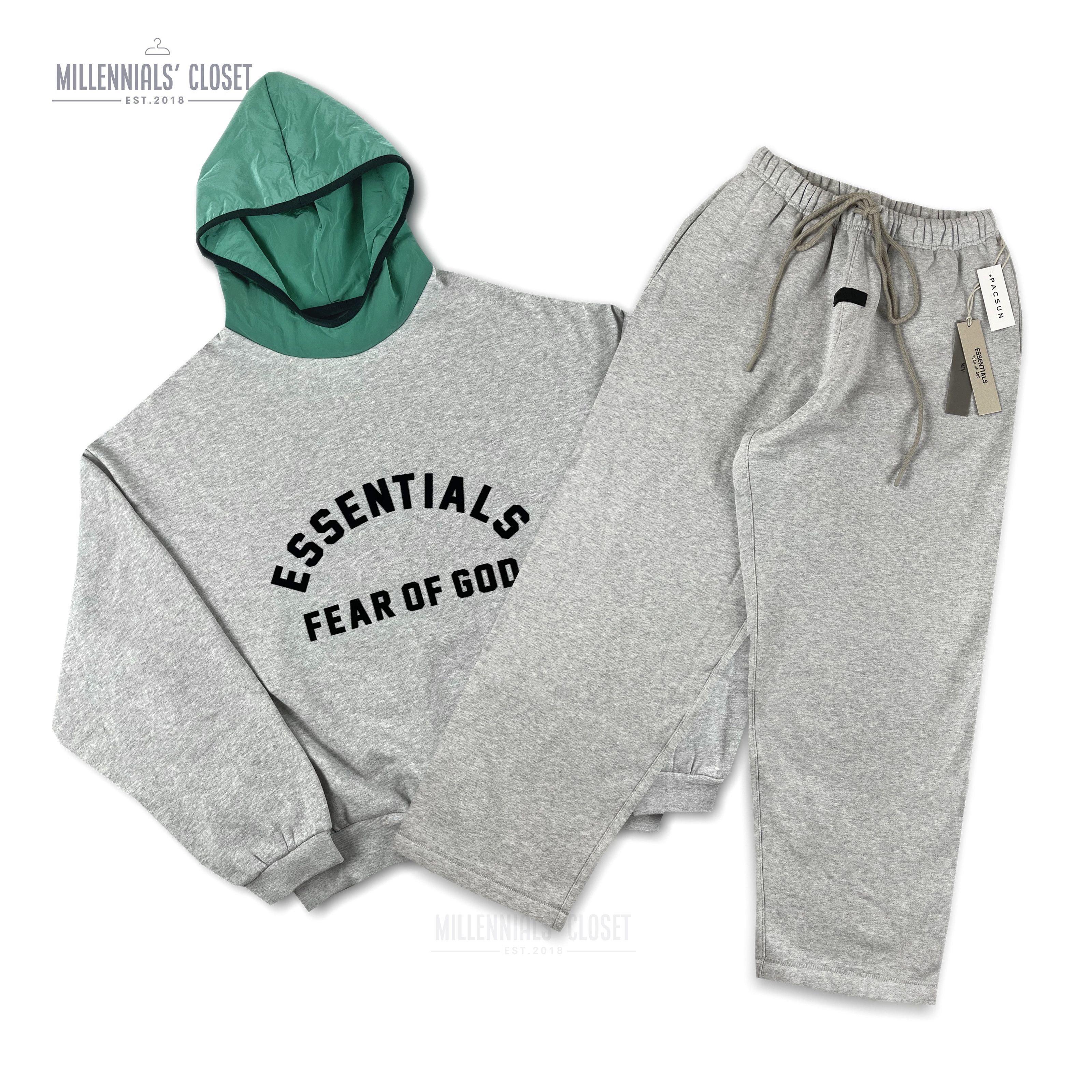 image of Essentials Tracksuit Light Heather Grey Mint S, Men's (Size Small)
