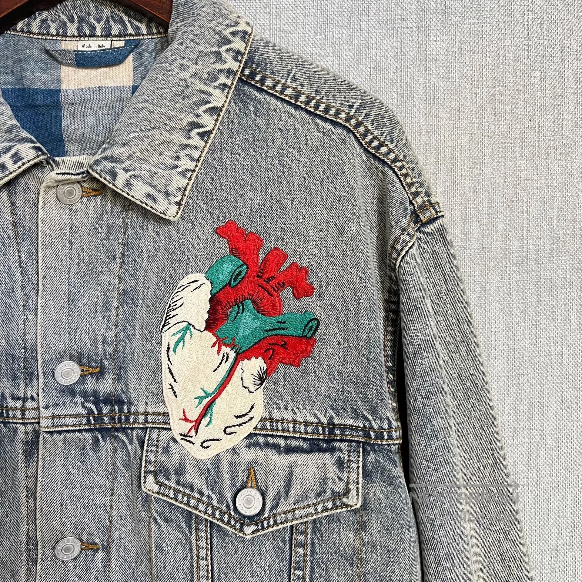 Gucci Gucci Diamond Embroidered Heart Skull Denim Jacket. Size US S / EU 44-46 / 1 - 3 Thumbnail