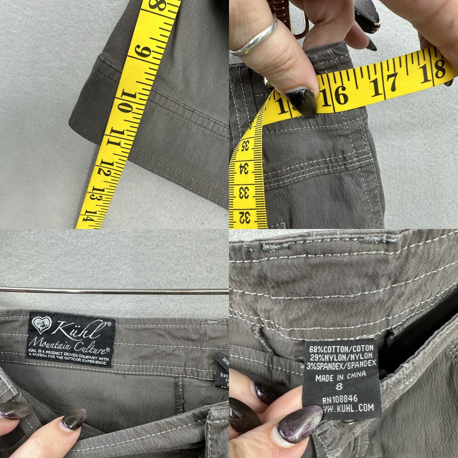 Vintage Kuhl Cargo Shorts Womens 8 Splash Bermuda Gray Cargo Pocket Hiking Outdoor Snap Shirt? Size 30" / US 8 / IT 44 - 8 Thumbnail