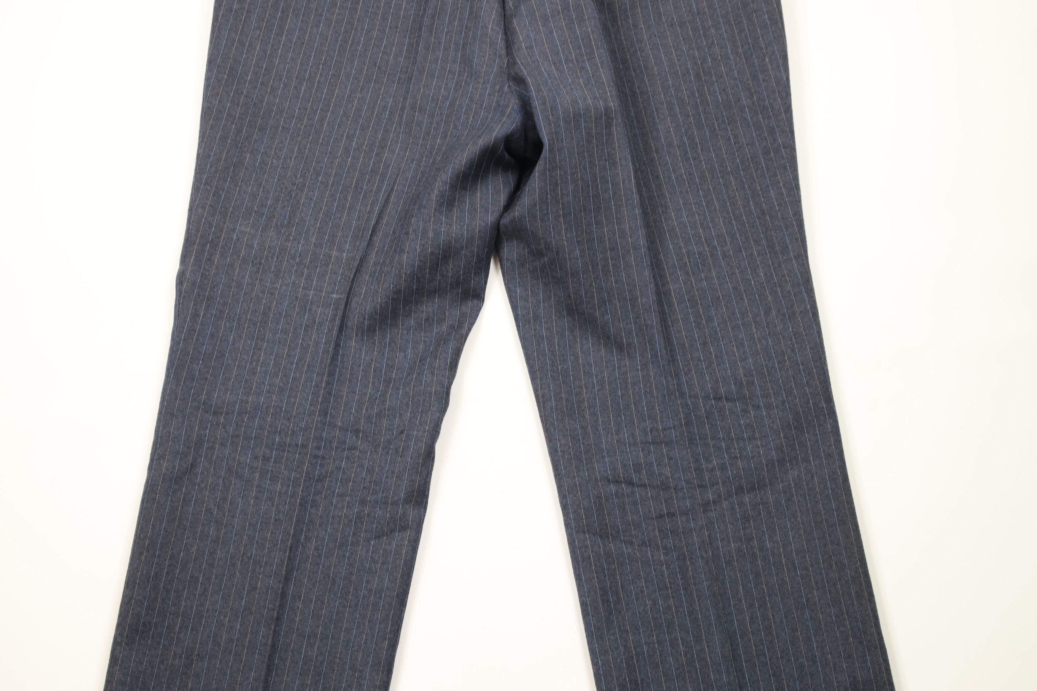 Vintage Vintage 70s Streetwear Wool Pinstriped Wide Leg Chino Pants Size US 36 / EU 52 - 10 Thumbnail