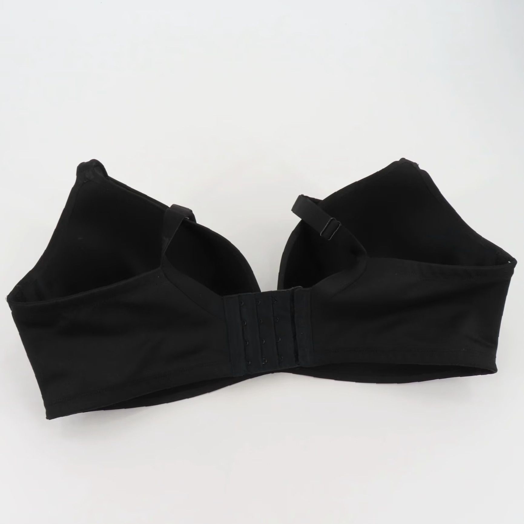 Vintage Cacique Bra Solid Black 38DDD Simply Wire Free Plunge Padded Wireless Plus Womens Shirt? Size ONE SIZE - 4 Thumbnail