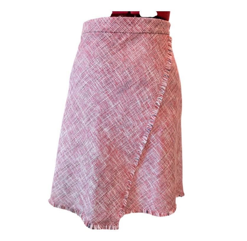 Banana Republic Banana Republic Pink Fringe Tweed Wrap Skirt – Size 12 – NWT Size 34" / US 12 / IT 48 - 1 Thumbnail