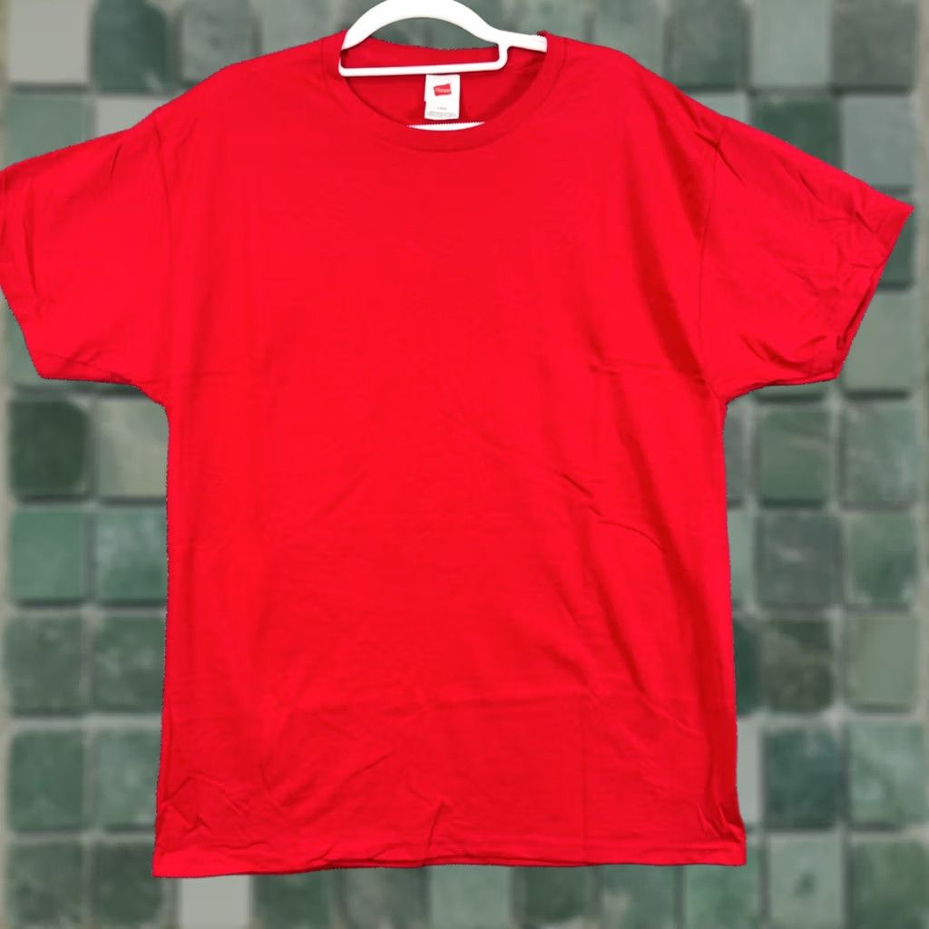 Hanes Hanes Mens Large 2 Pack T-Shirt Red Solid Cotton Crew Neck Basic Tee Multipack Shirt Mens Red Solid Cotton Crew Neck Tee 2 Pack Size US L / EU 52-54 / 3 - 1 Thumbnail