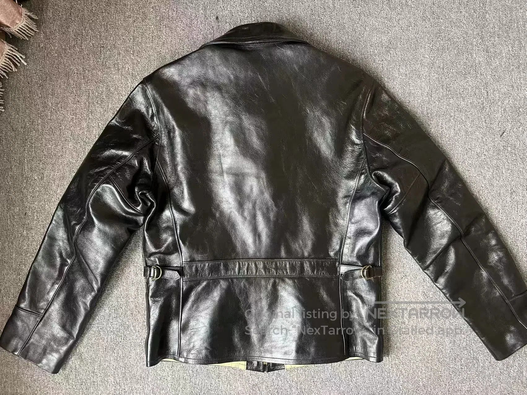 California Republic rare black leather jacket with unique design. Size US XXL / EU 58 / 5 - 2 Thumbnail