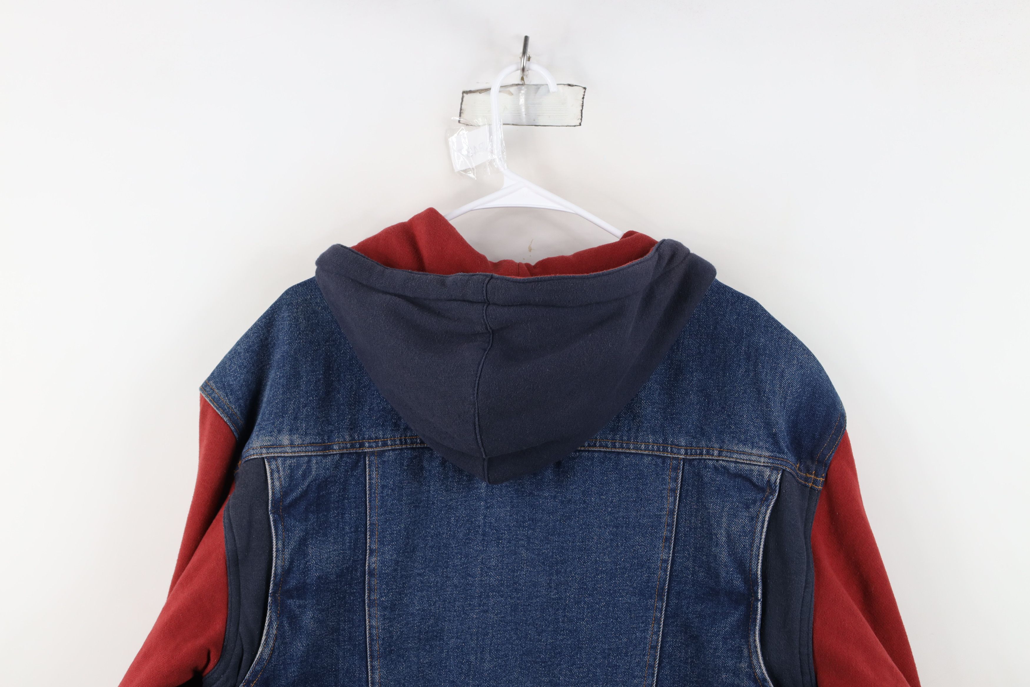 Vintage Vintage 90s Y2K Streetwear Hooded Denim Jean Trucker Jacket Size US S / EU 44-46 / 1 - 13 Thumbnail