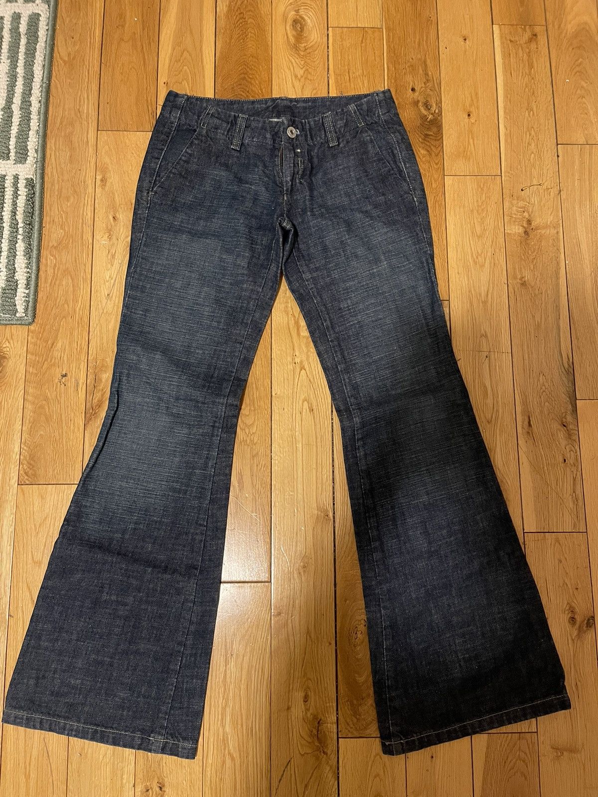 image of Diesel Y2K Circa ‘02 Super Low Rise Kick-Flare Jeans in Navy, Women's (Size 23)