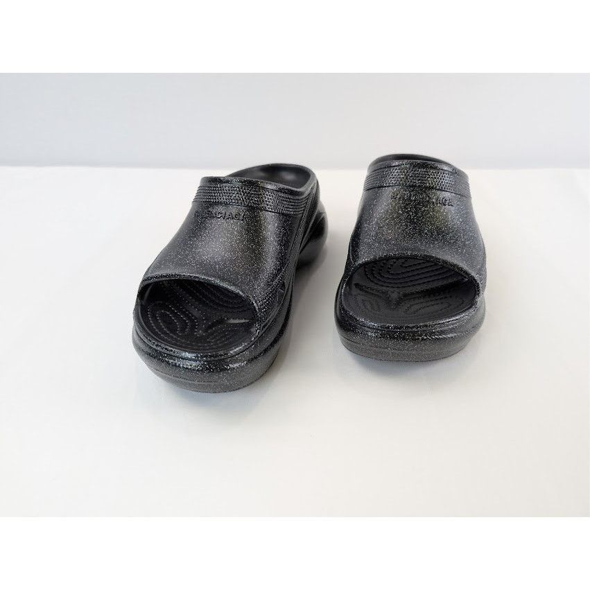 Balenciaga × Crocs o1rshd1 Q:2 / Pool Slide Slipper Sandals in Black Size US 8 / IT 38 - 8 Thumbnail