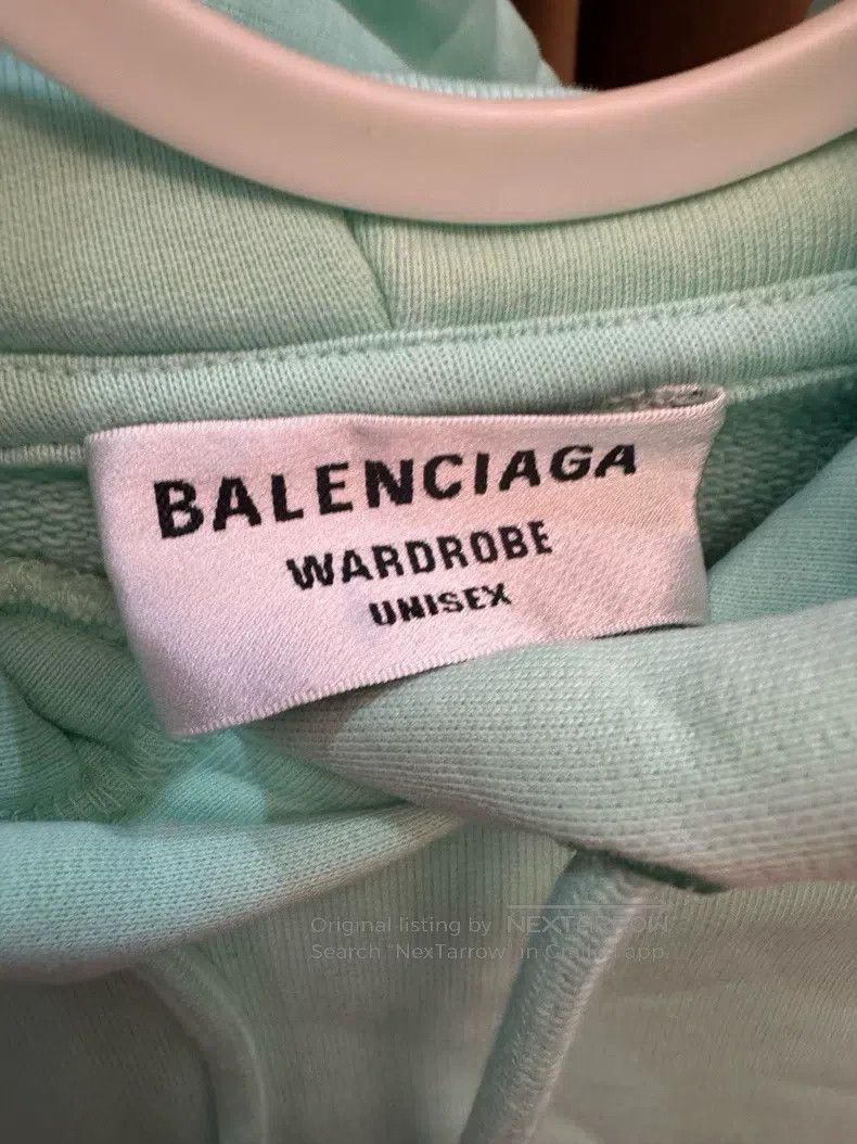 Balenciaga Balenciaga Front and Back Embroidery Mint Green Hoodie Swe Size US XS / EU 42 / 0 - 2 Thumbnail