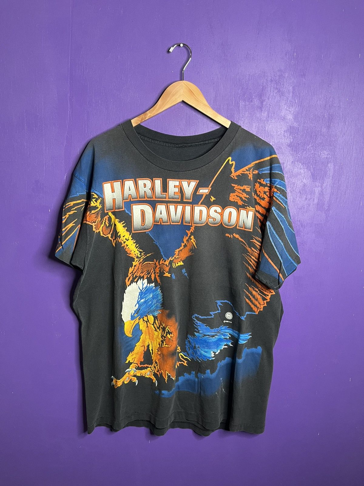 Harley Davidson Vintage 1995 Harley Davidson flying eagle AOP t-shirt Size US XL / EU 56 / 4 - 1 Thumbnail