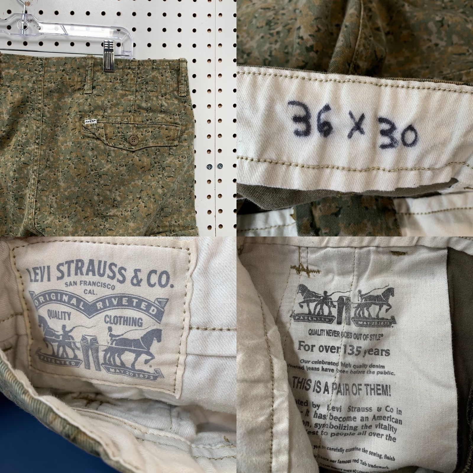 Levi's Levi's Military Cargo Pants Mens 34x28 Green Camouflage Army Casual Size US 34 / EU 50 - 9 Thumbnail