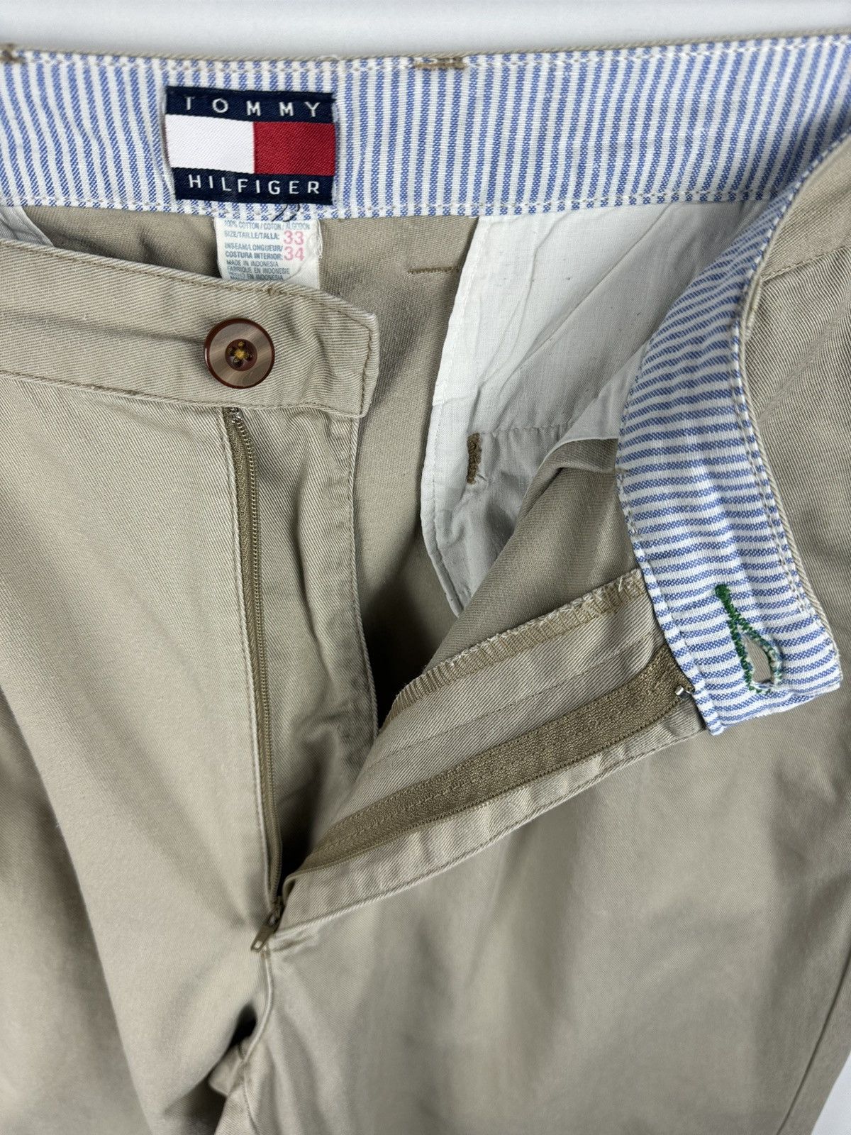 Tommy Hilfiger Vintage Y2K 33x34 Tommy Hilfiger Beige Cotton Chino Pant Size US 33 - 6 Thumbnail