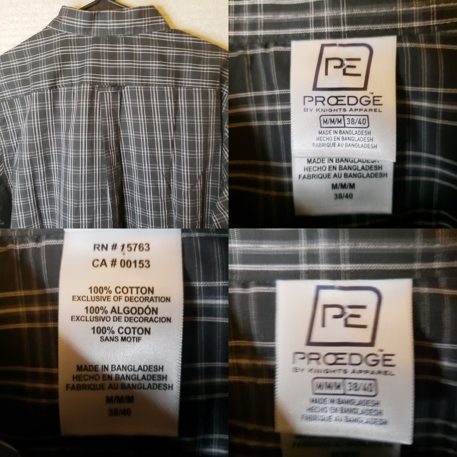 Vintage Proedge University Florida Gators Black White Plaid Button Up Shirt Men's M Long Sleeve Size US M / EU 48-50 / 2 - 8 Thumbnail