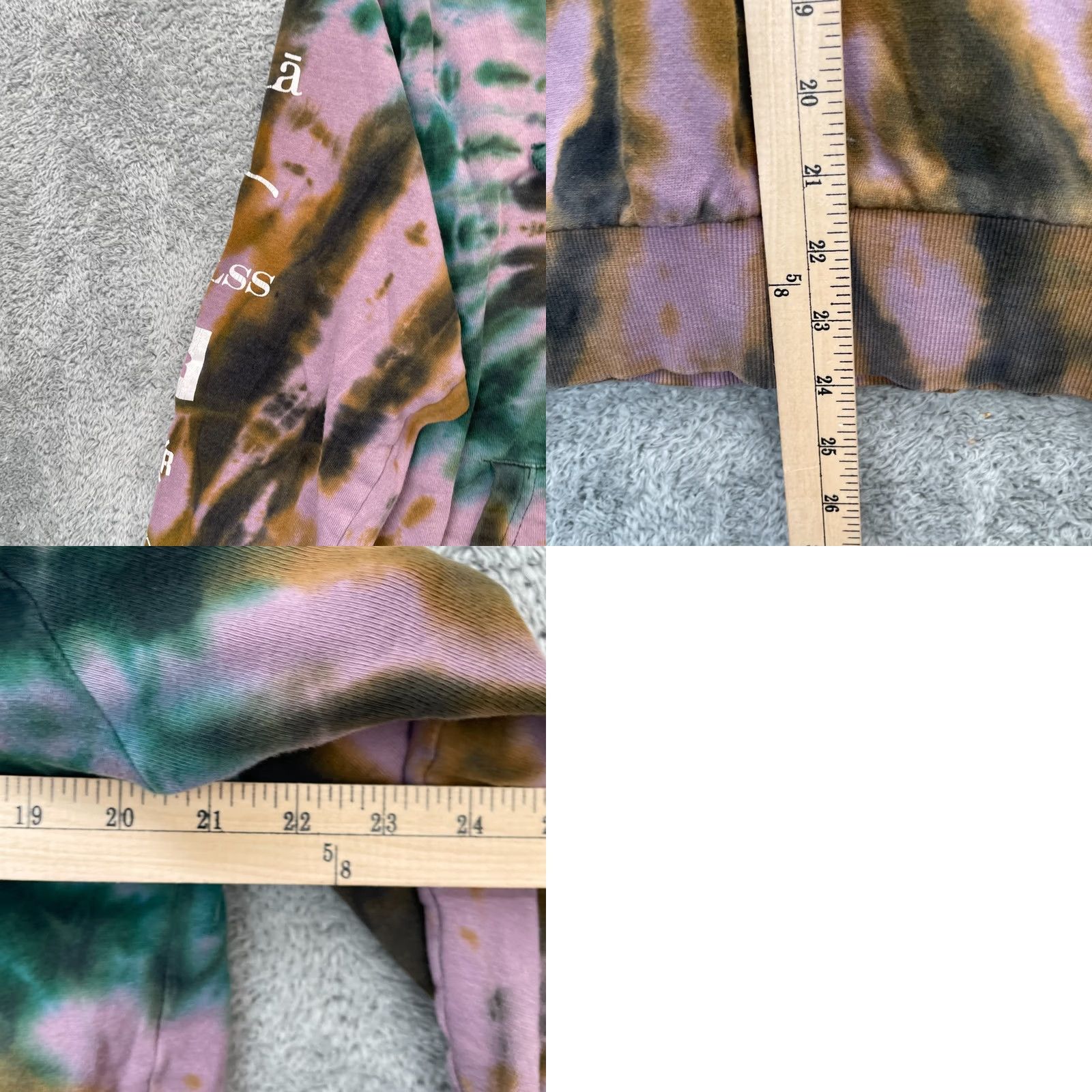 Pinko Young & Reckless Hoodie Mens Small Pink Tie Dye Fleece Lined Graphic Cotton Size US S / EU 44-46 / 1 - 8 Thumbnail