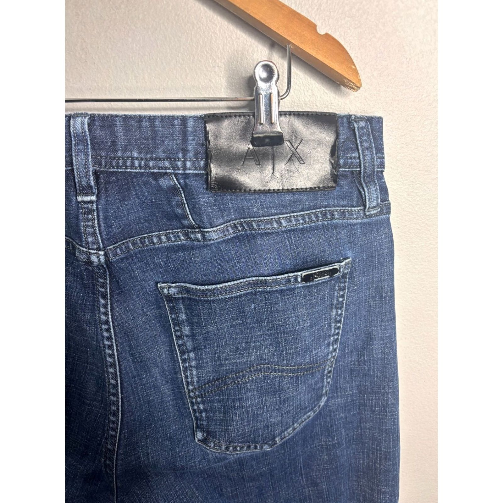Armani Exchange Armani Exchange Jeans Slim Fit 5-Pocket Indigo Blue Size 33 Mens Denim Dark Blue 8NZJ13Z1SAZ55AA Size US 33 - 2 Thumbnail