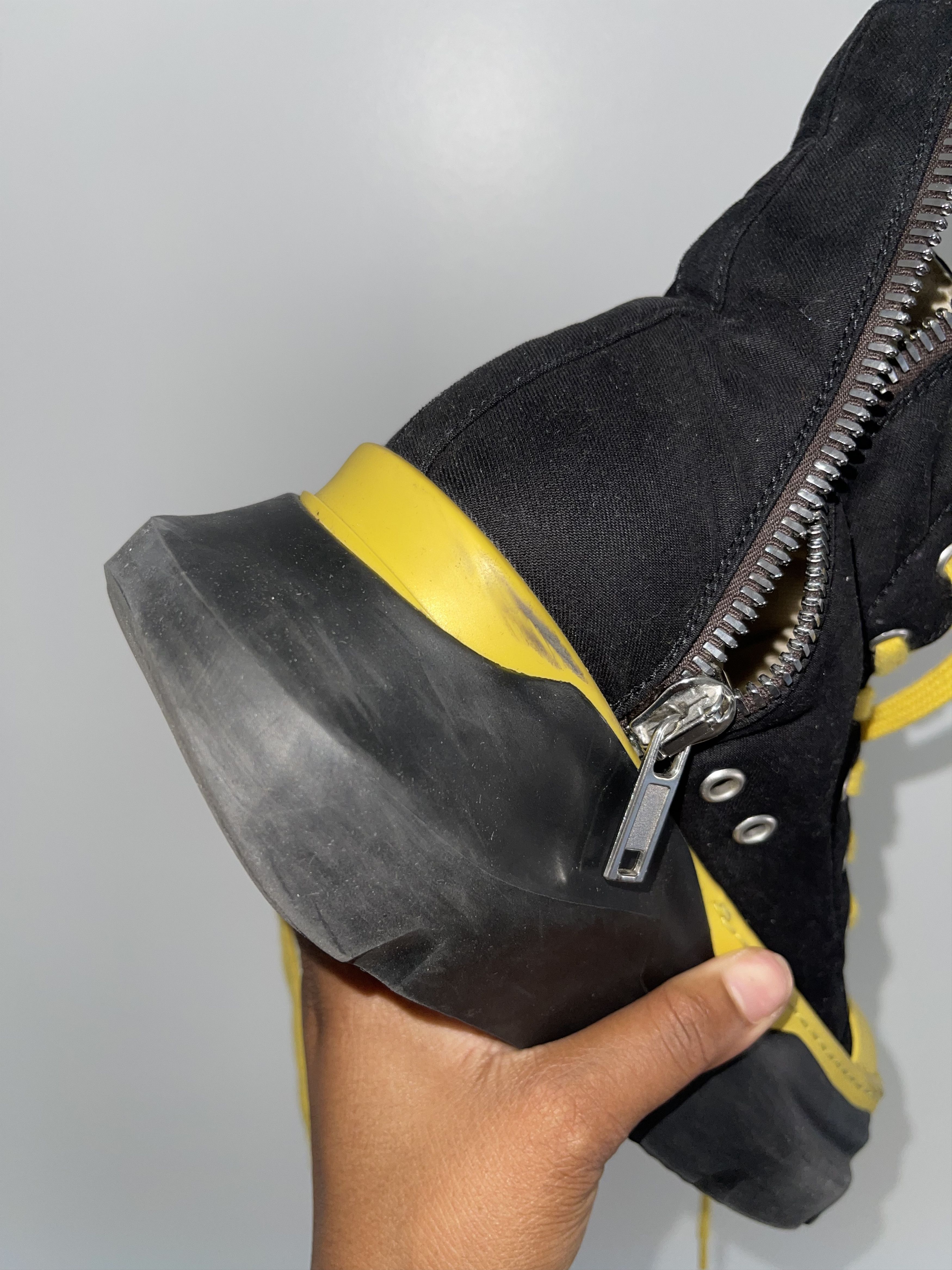Rick Owens Drkshdw Rick Owens DRKSHDW Abstract Ramones Black and Yellow SS21 Size US 7 / IT 37 - 4 Thumbnail