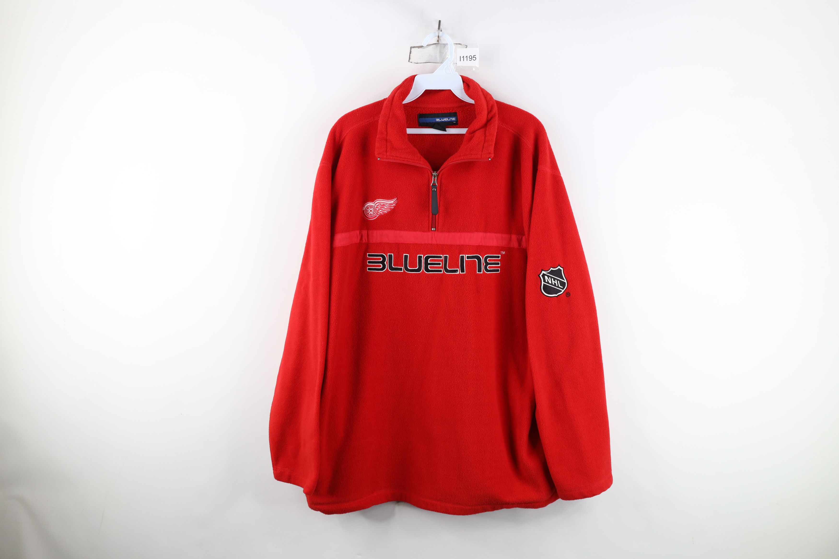 Vintage Vintage 90s Y2K NHL Red Wings Hockey Fleece Half Zip Sweater Size US L / EU 52-54 / 3 - 1 Thumbnail