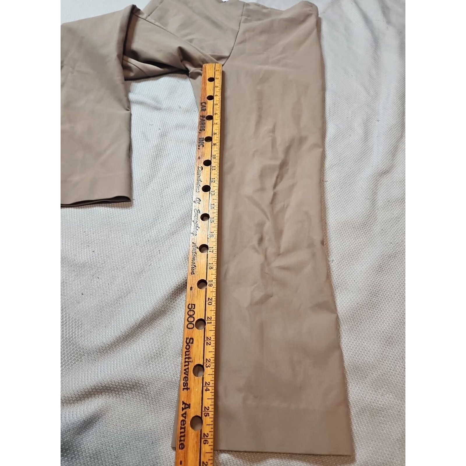 M.M.LaFleur MM.LaFleur Pants Womens Size 12 Beige Regular Straight Front Power Stretch Side Button City Preppy Art Hip Hop Hippie Hipster School Size 34" / US 12 / IT 48 - 6 Thumbnail